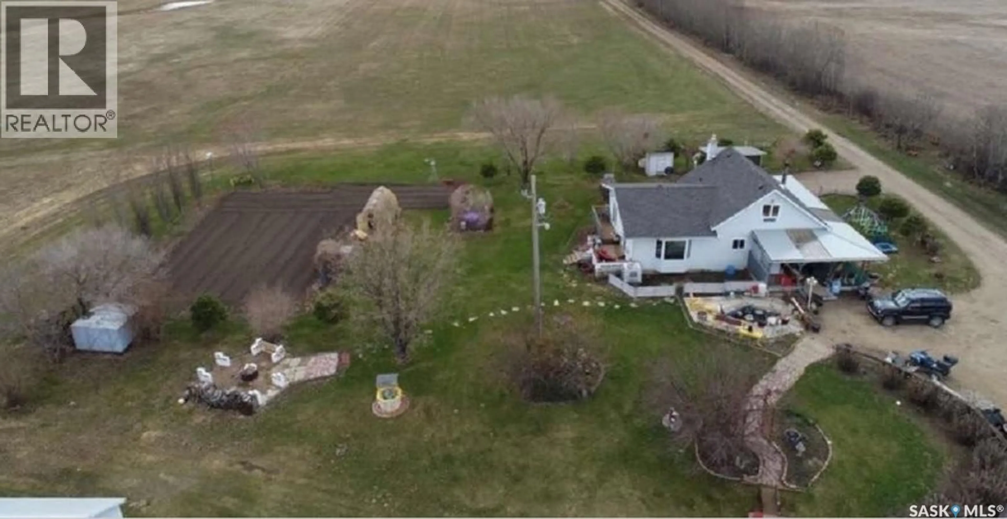 A pic from outside/outdoor area/front of a property/back of a property/a pic from drone, mountain view for 12 CAMPBELL ACREAGE, Meadow Lake Saskatchewan S9X1Y6