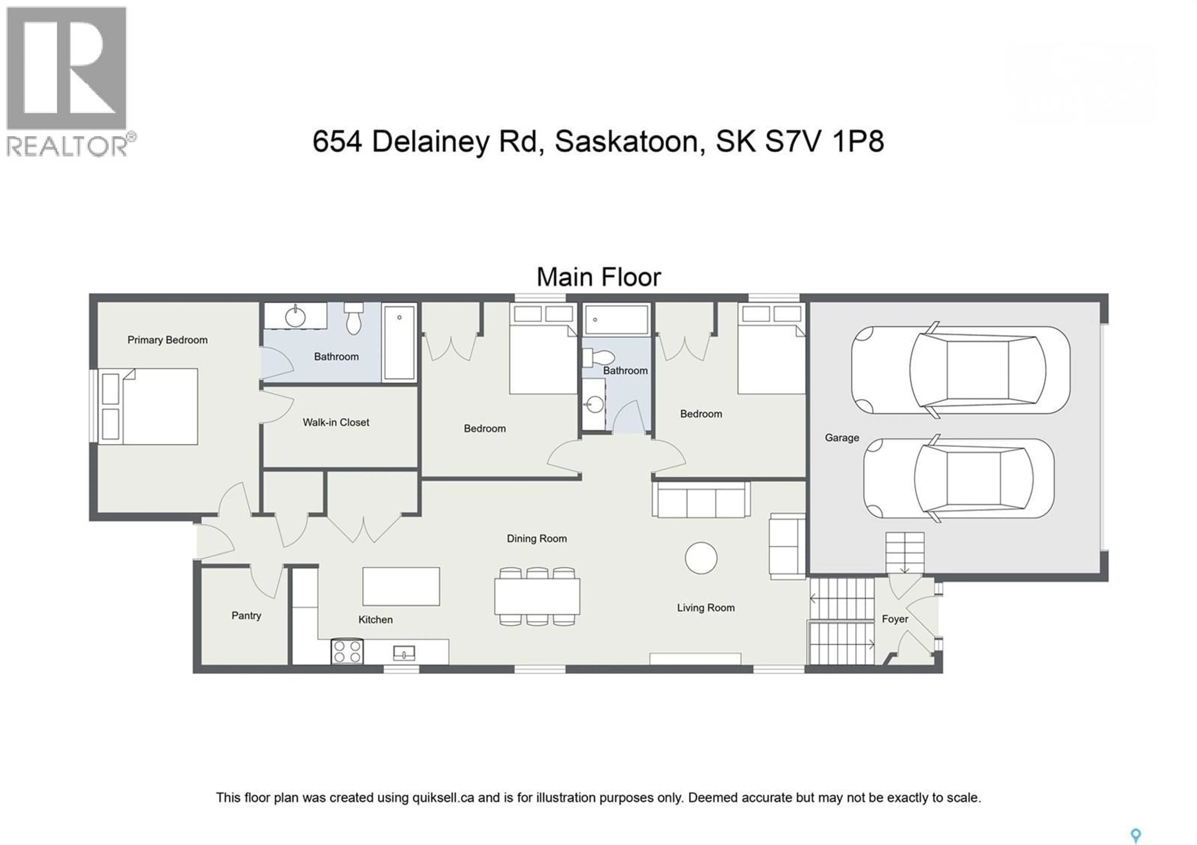 Floor plan for 654 DELAINEY ROAD, Saskatoon Saskatchewan S0K2T0