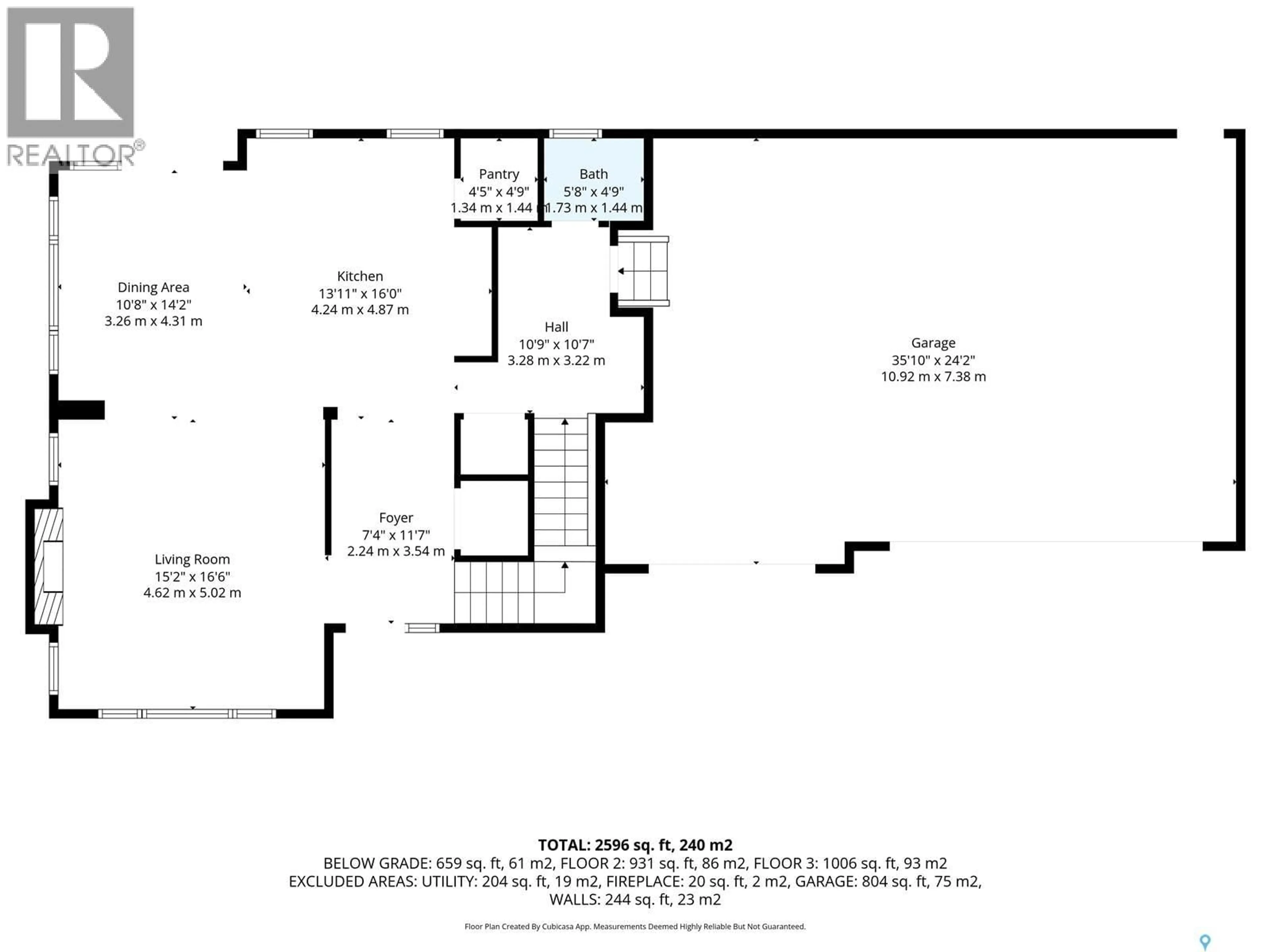 Floor plan for 351 EDGEMONT CRESCENT, Corman Park Rm No. 344 Saskatchewan S7T1A2