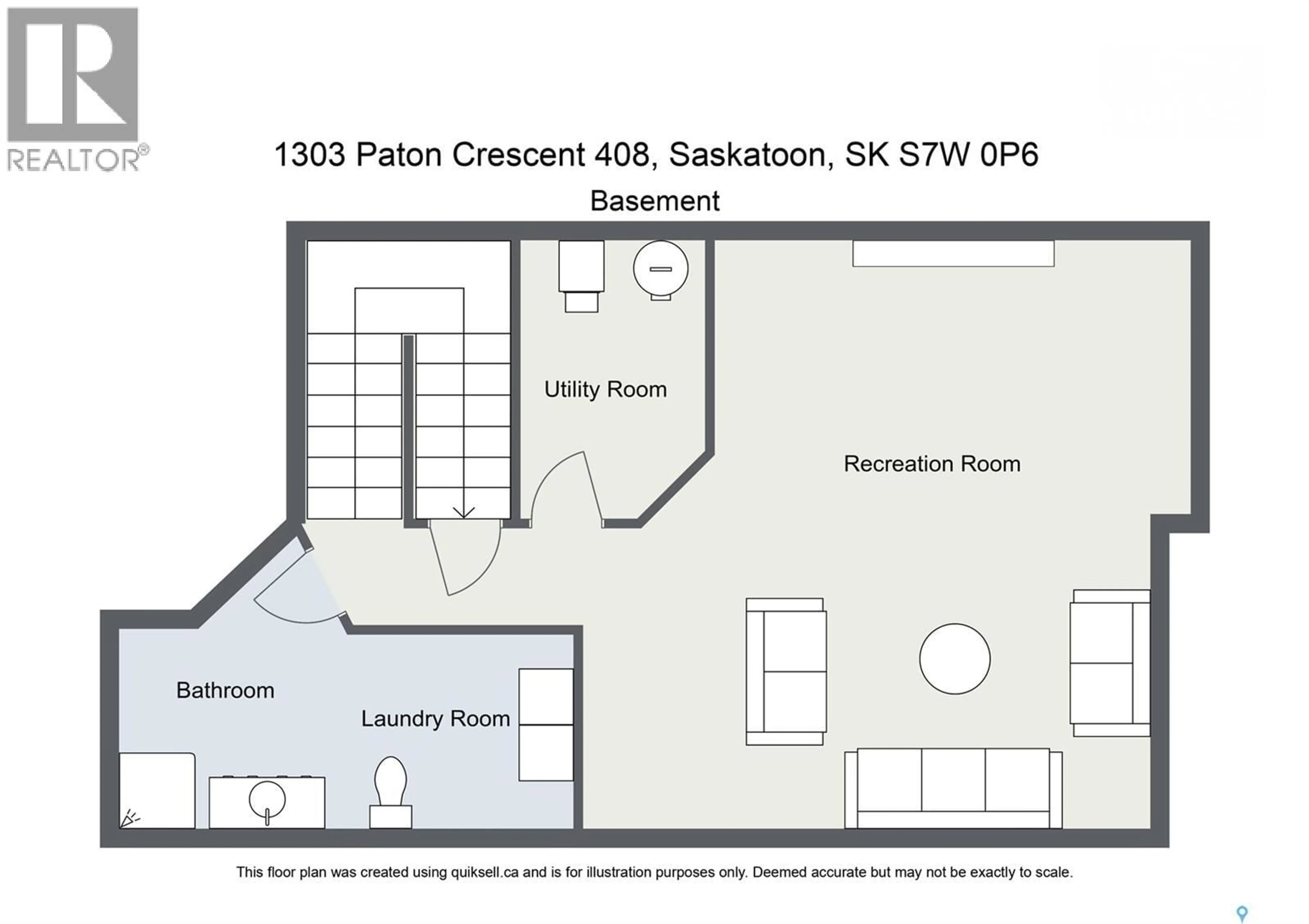 Floor plan for 408 1303 PATON CRESCENT, Saskatoon Saskatchewan S7W0B8