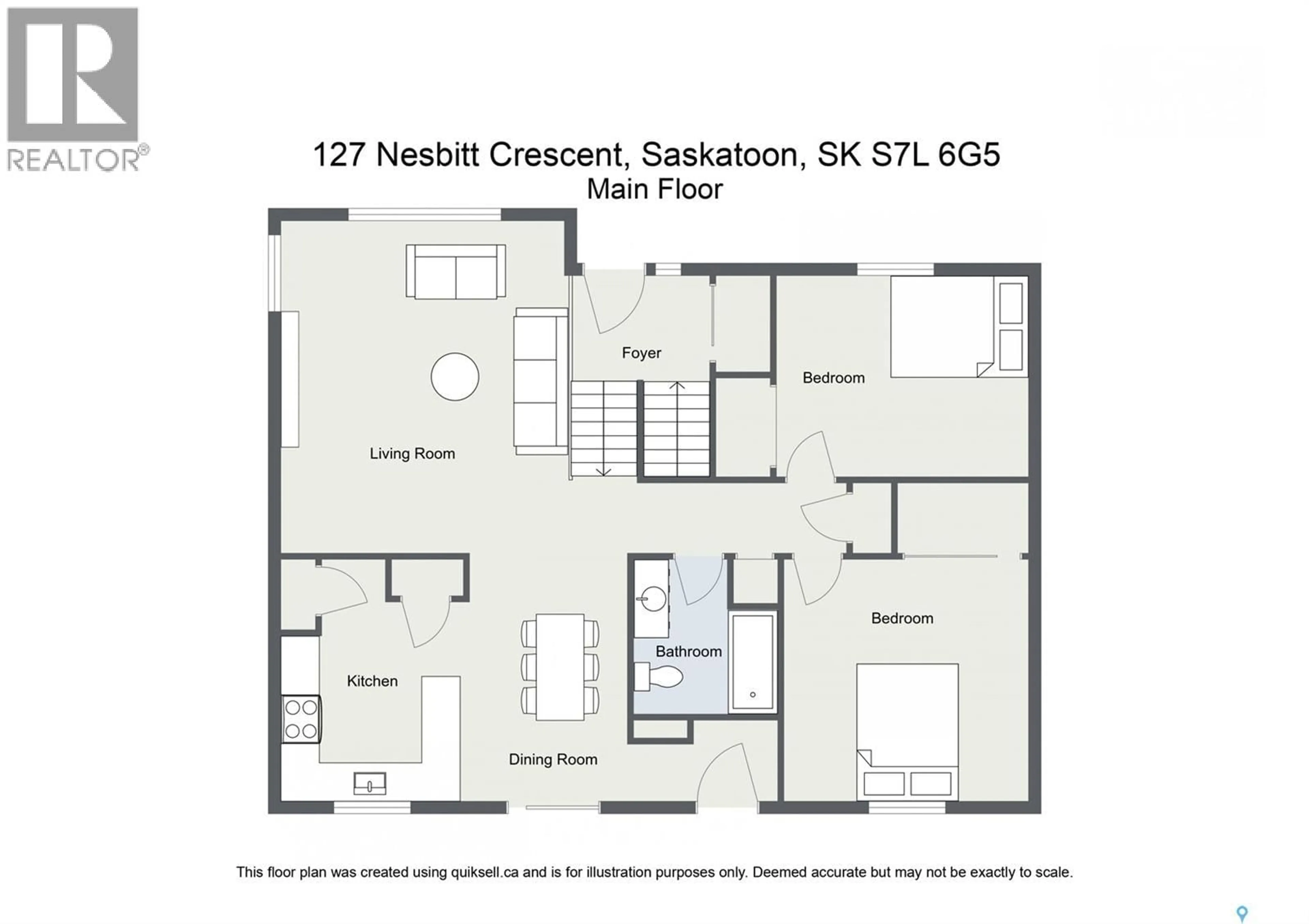 Floor plan for 127 NESBITT CRESCENT, Saskatoon Saskatchewan S7L6G5