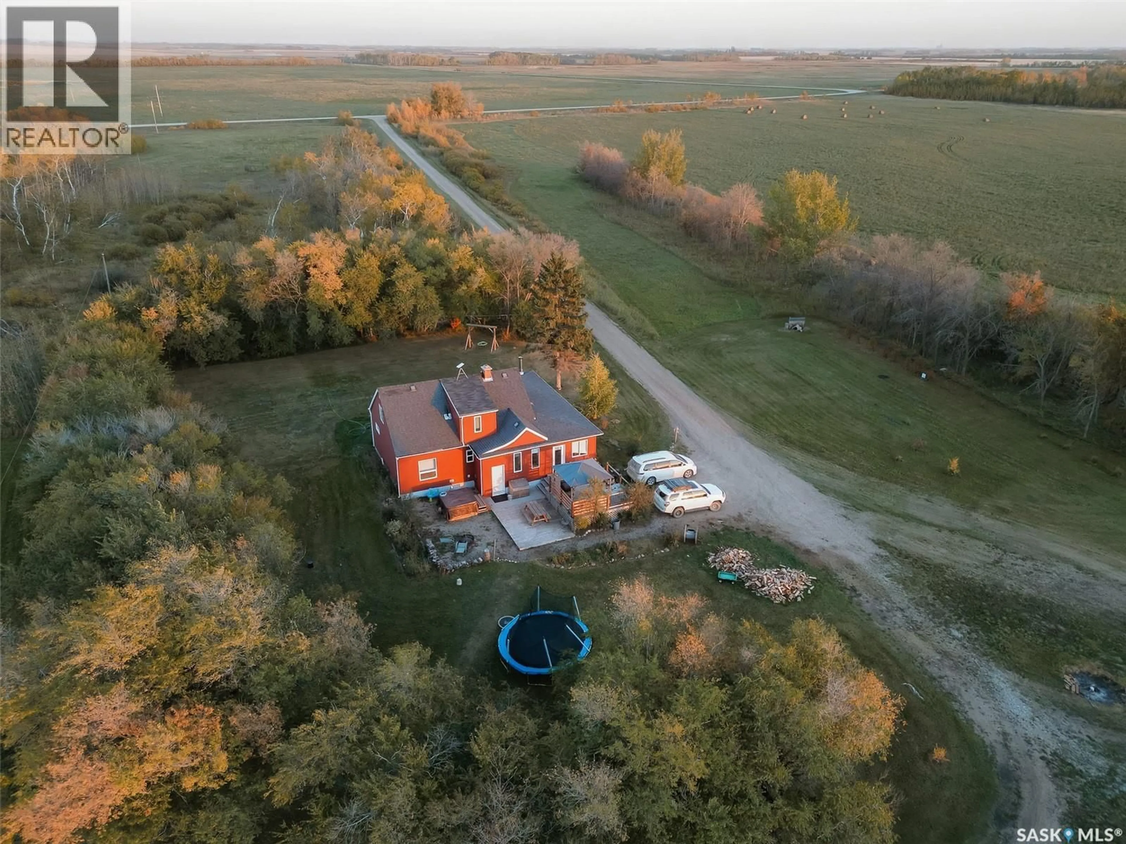 A pic from outside/outdoor area/front of a property/back of a property/a pic from drone, building for TOZER ACREAGE, Good Lake Rm No. 274 Saskatchewan S3N4C6