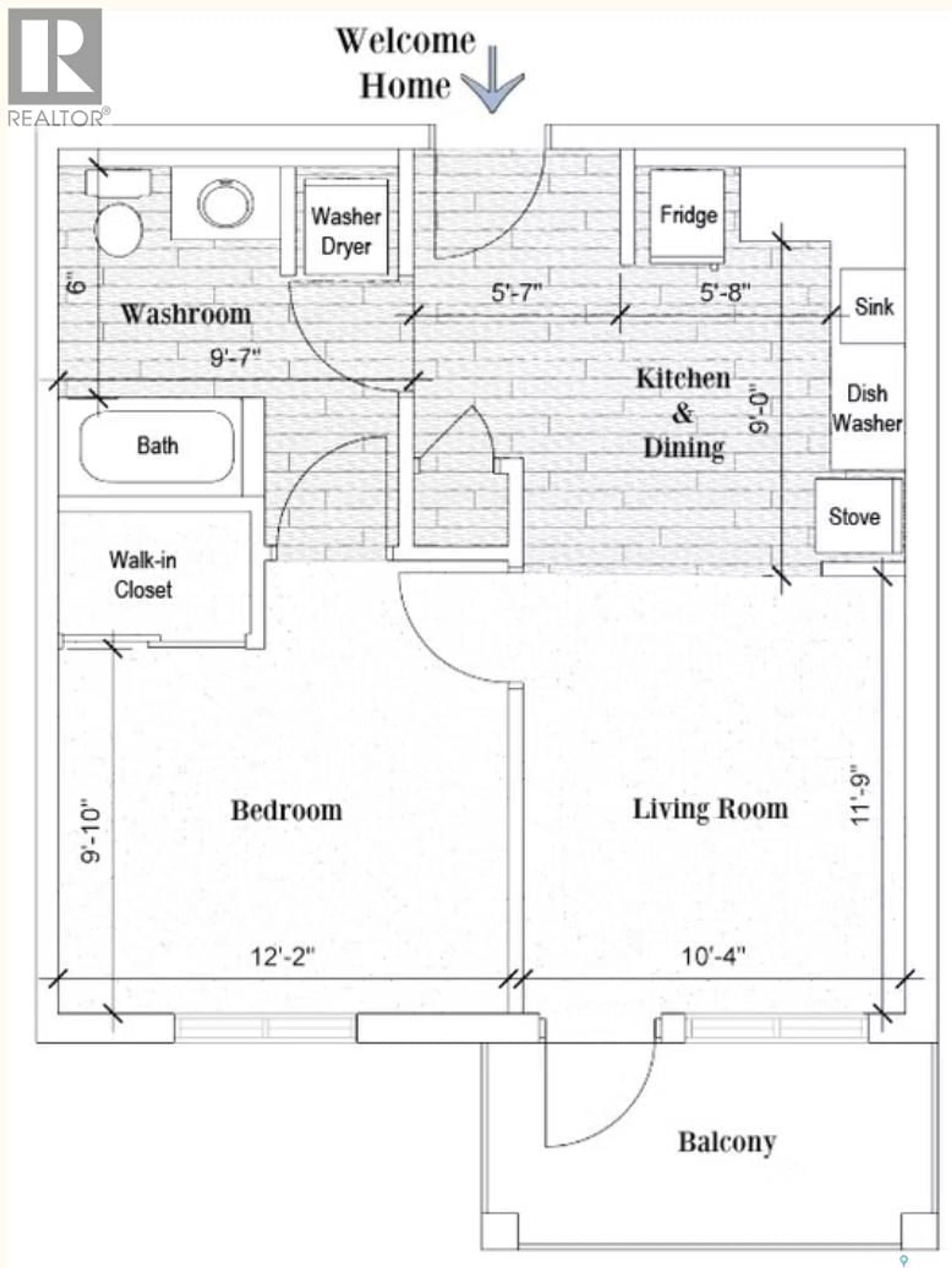 Floor plan for E - 222 680 7TH AVENUE, Melville Saskatchewan S0A2P1