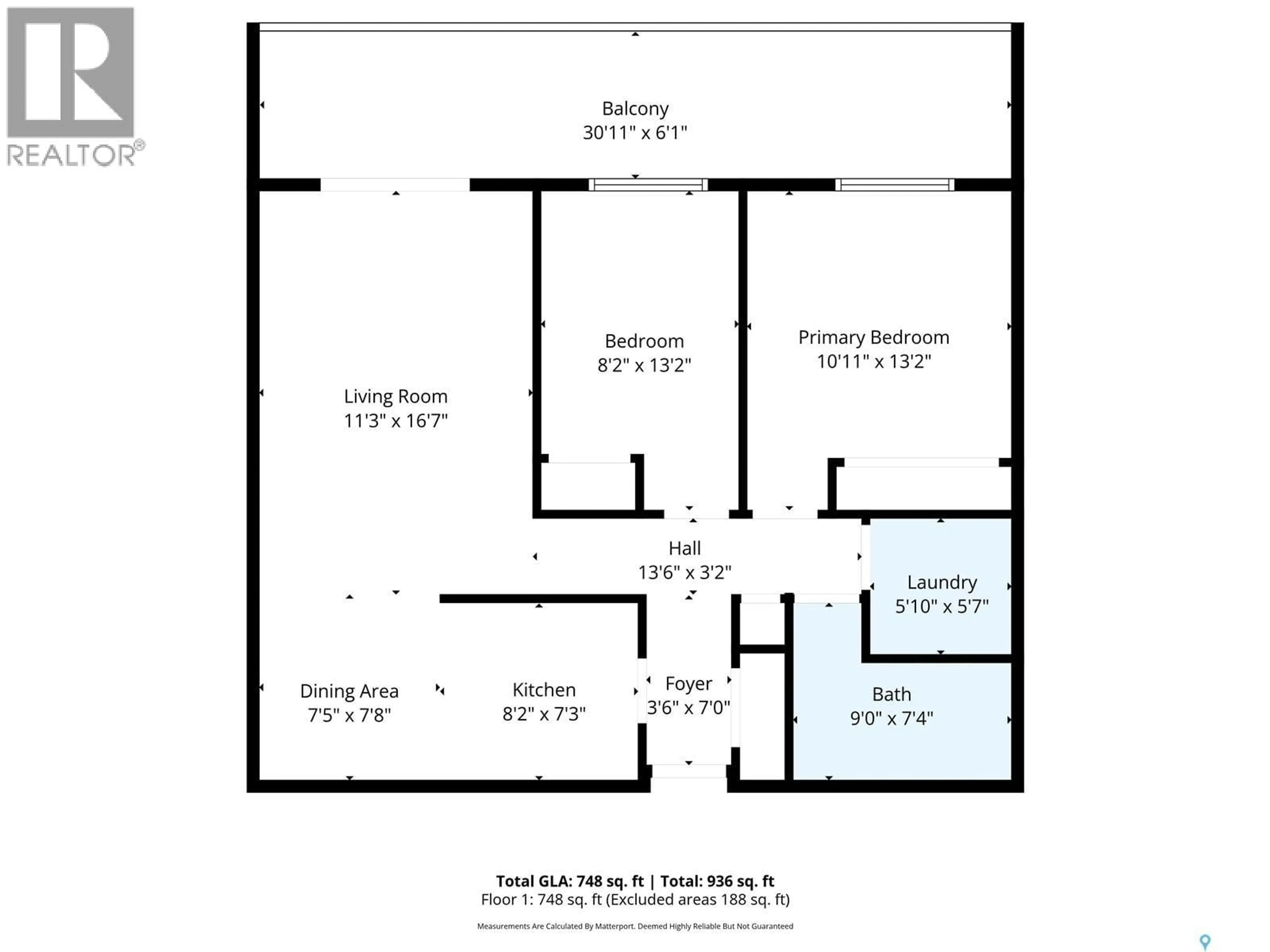 Floor plan for 303 2233 ST HENRY AVENUE, Saskatoon Saskatchewan S7M5K6