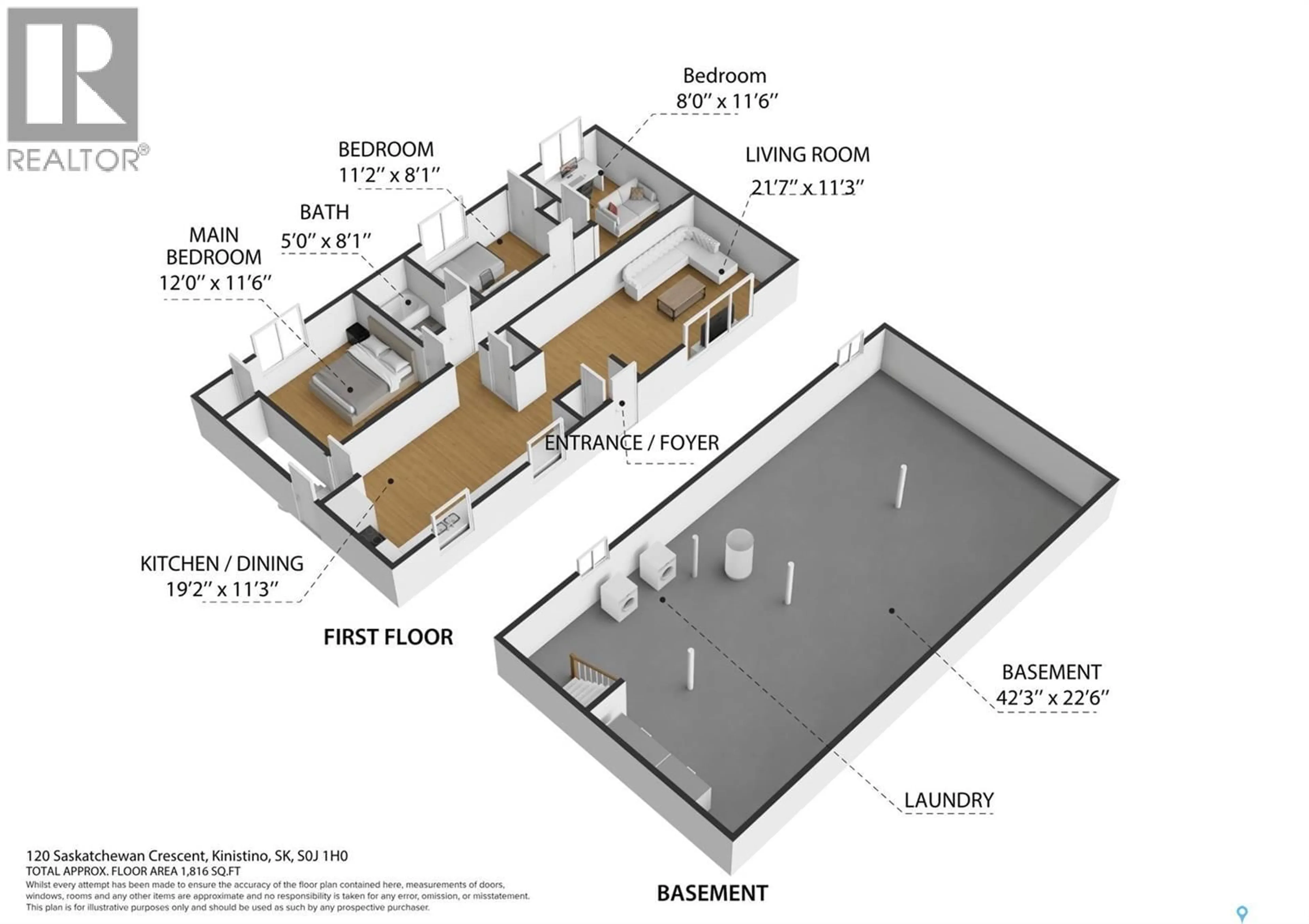 Floor plan for 120 SASKATCHEWAN CRESCENT, Kinistino Saskatchewan S0J1H0