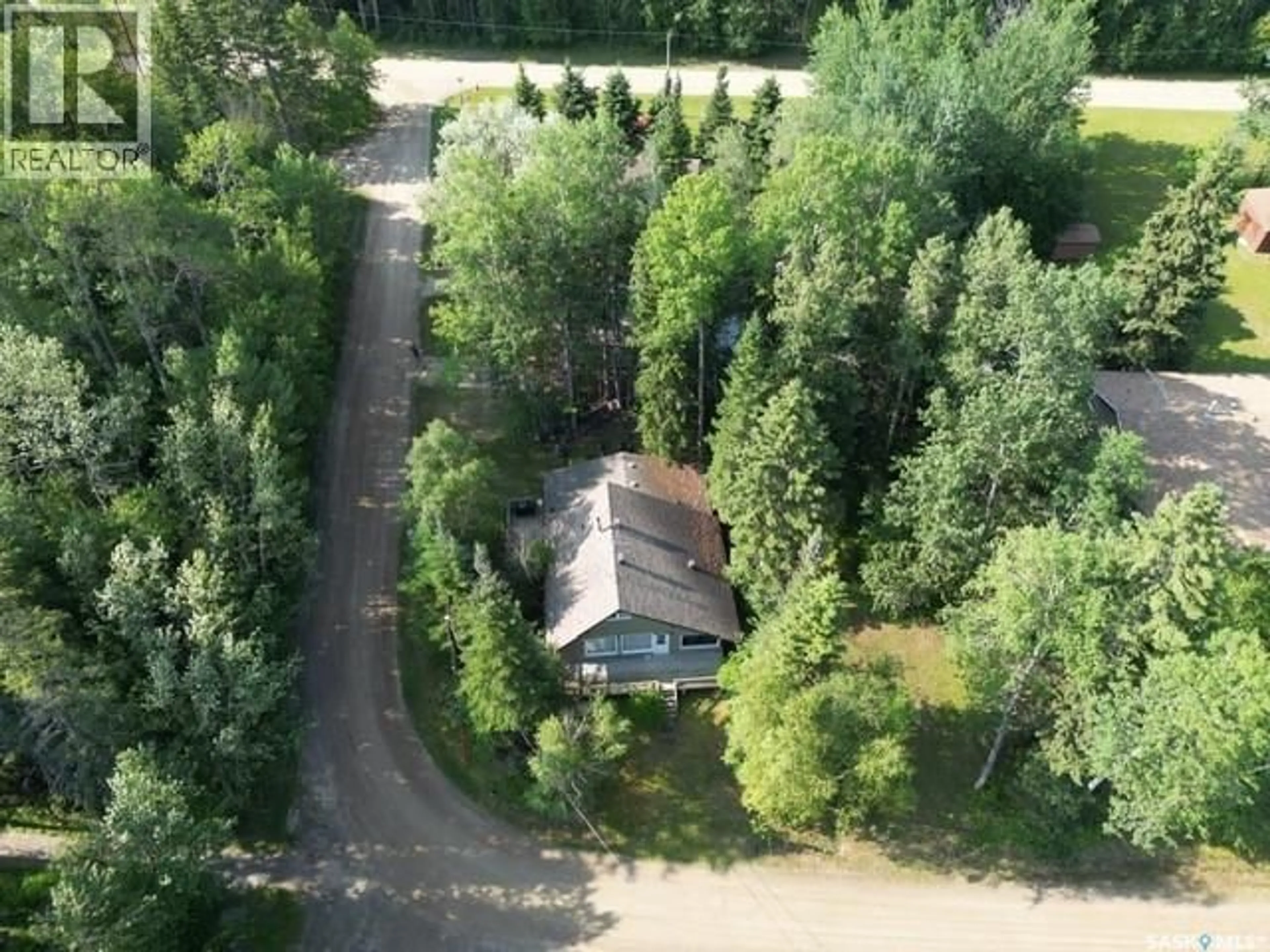A pic from outside/outdoor area/front of a property/back of a property/a pic from drone, forest/trees view for 5 CLEARSAND DRIVE, Candle Lake Saskatchewan S0J3E0