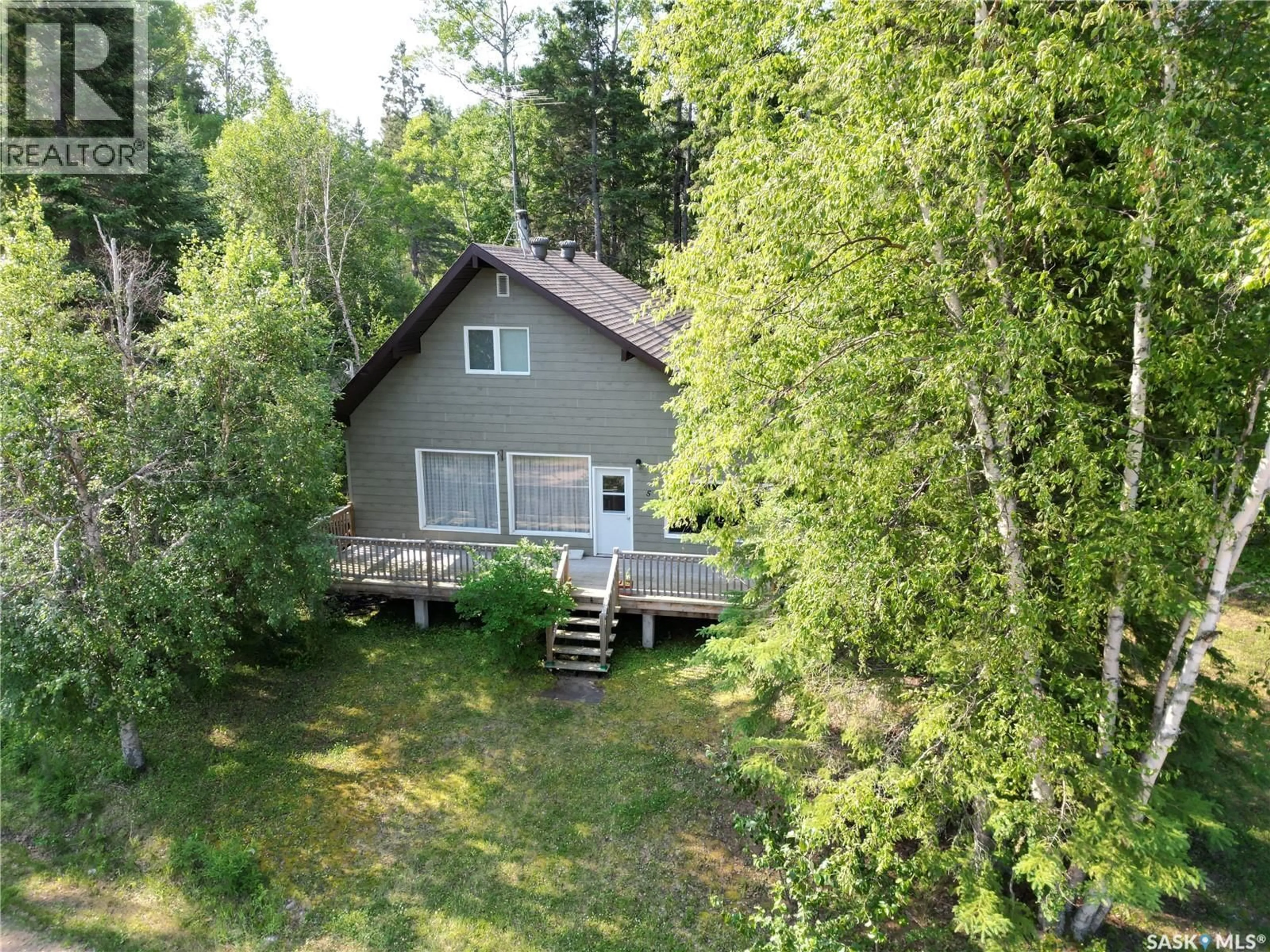 A pic from outside/outdoor area/front of a property/back of a property/a pic from drone, unknown for 5 CLEARSAND DRIVE, Candle Lake Saskatchewan S0J3E0
