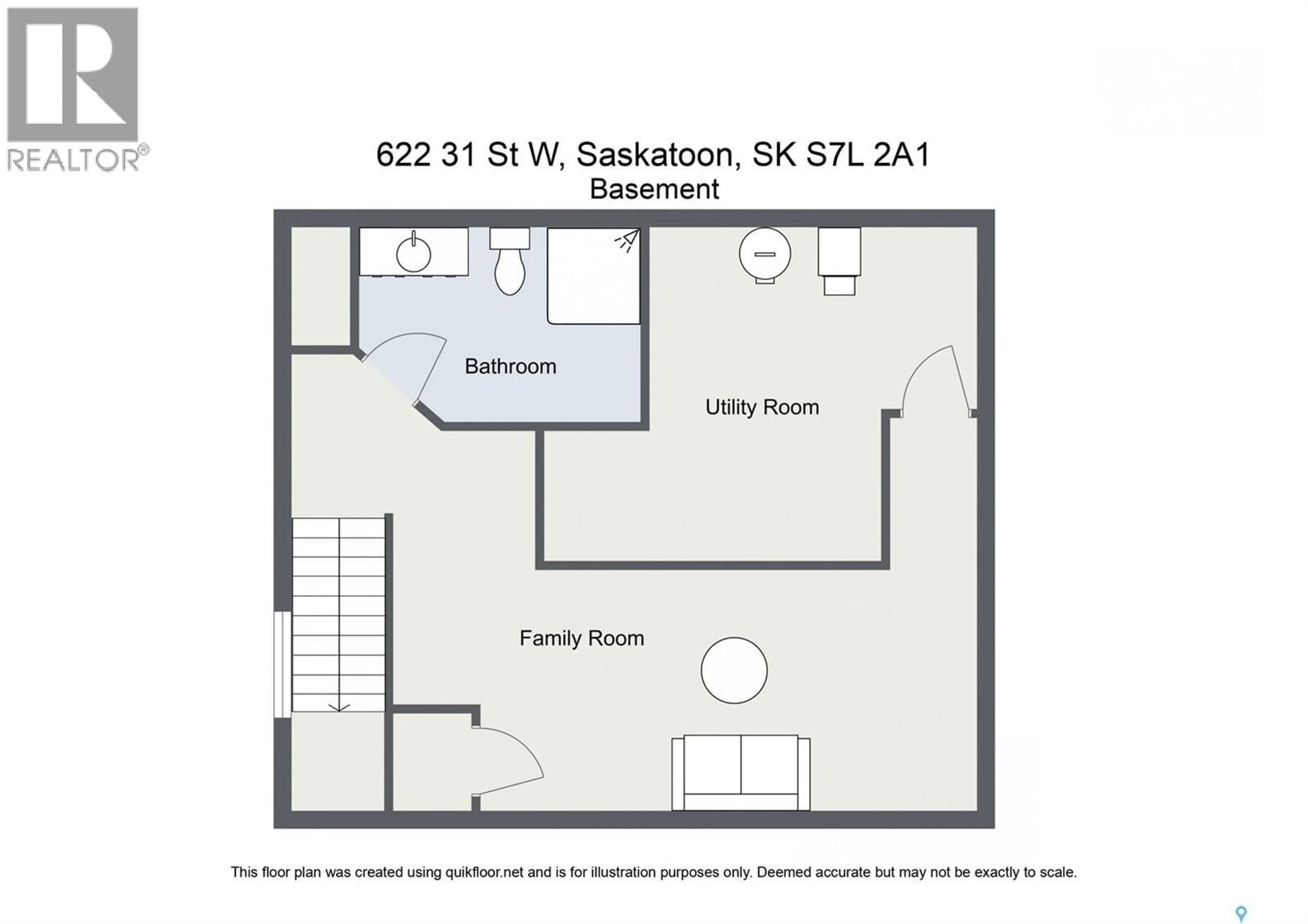 Floor plan for 622 31ST STREET, Saskatoon Saskatchewan S7L0R3