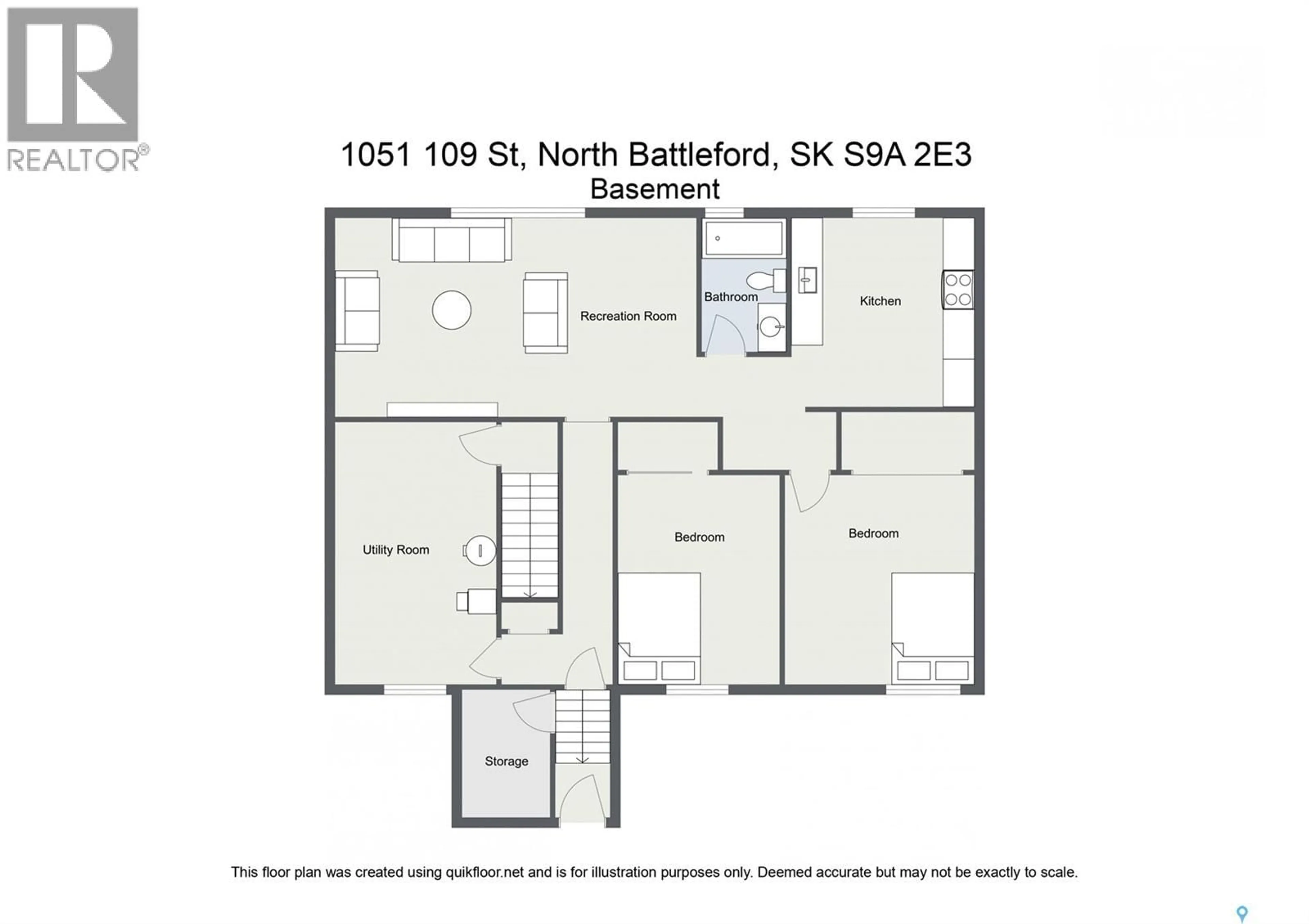 Floor plan for 1051 109TH STREET, North Battleford Saskatchewan S9A2E3