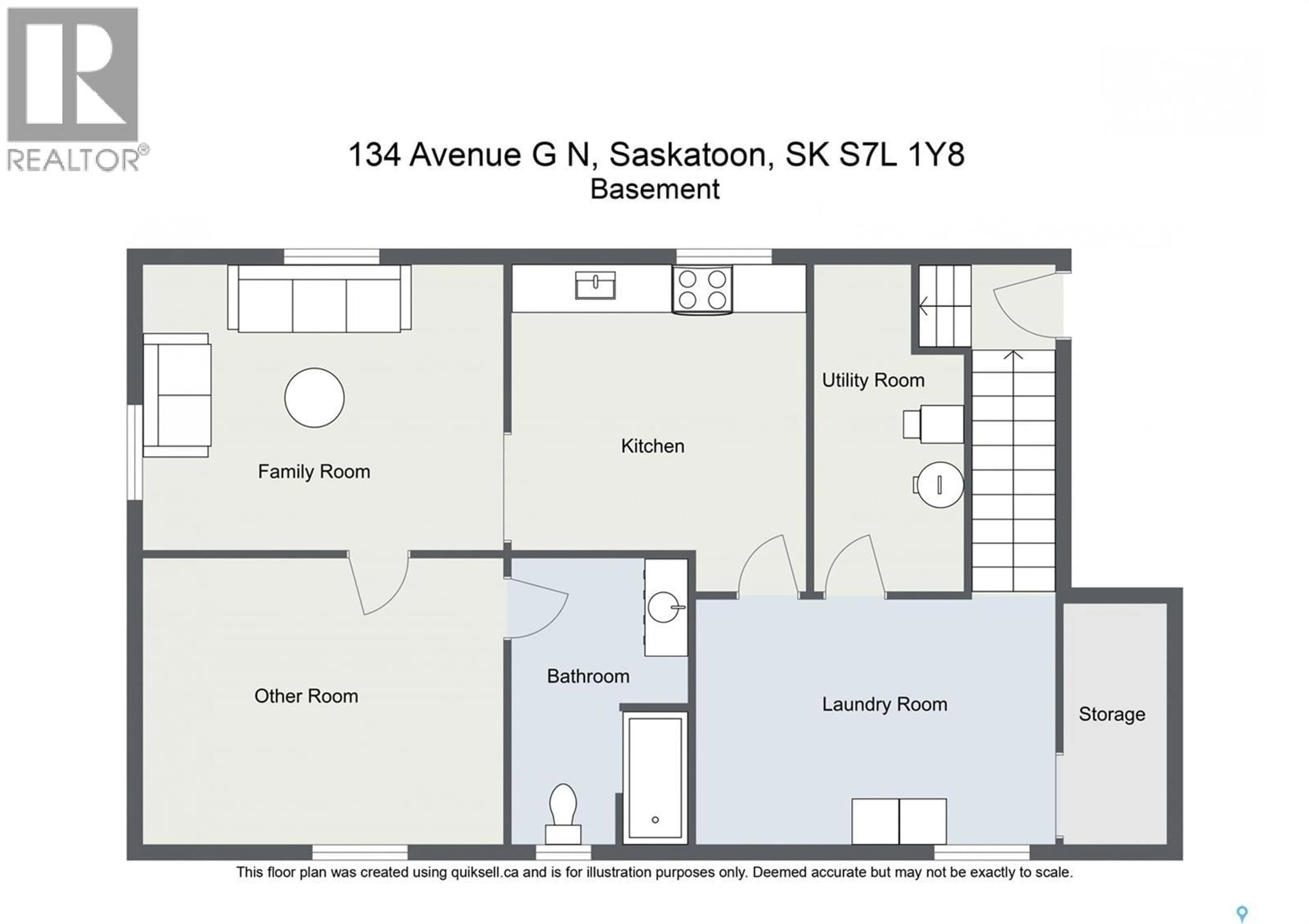 Floor plan for 134 G AVENUE, Saskatoon Saskatchewan S7I1Y8