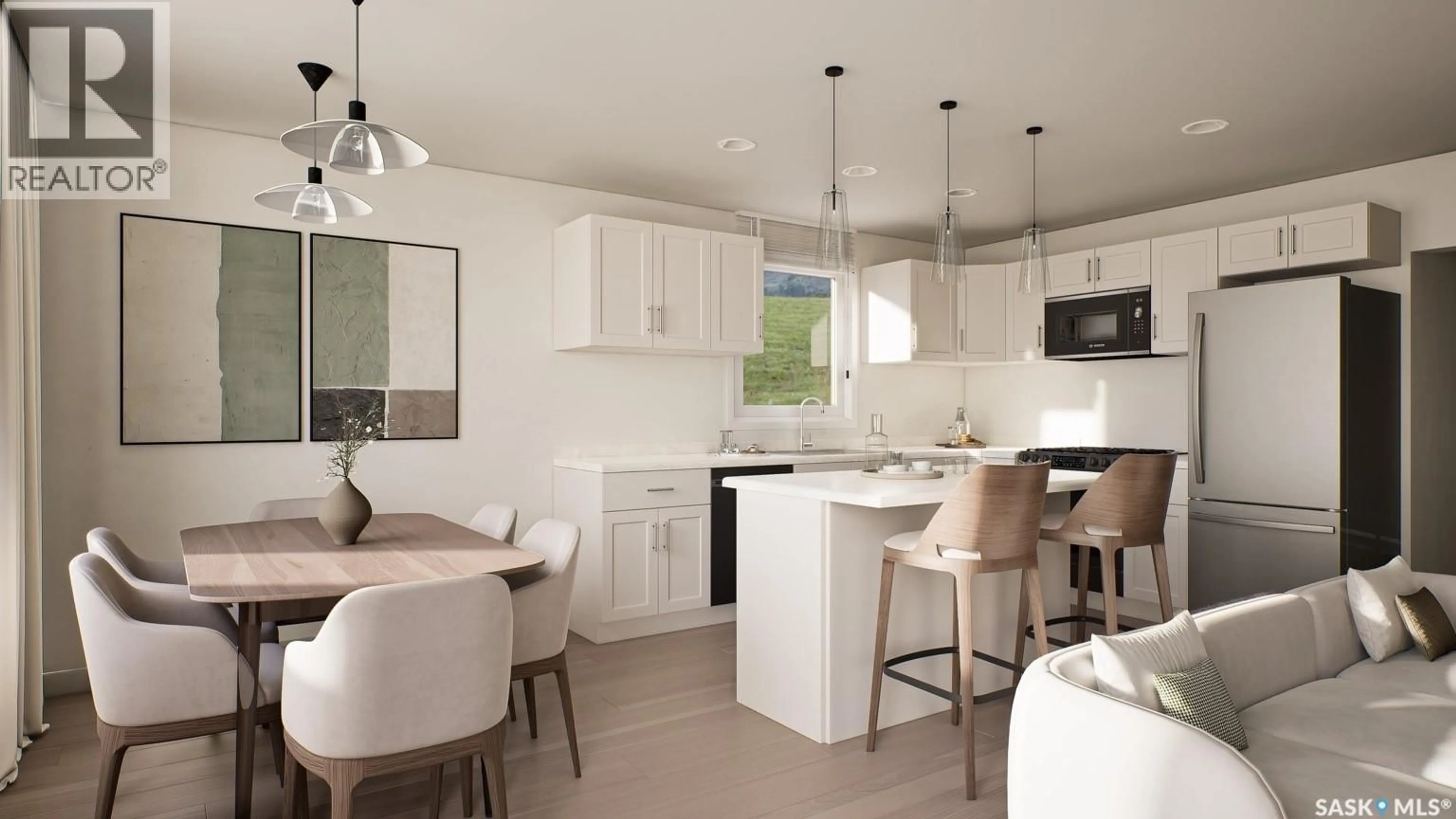 Open concept kitchen, ceramic/tile floor for 106 THOMSON STREET, Outlook Saskatchewan S0L2N0