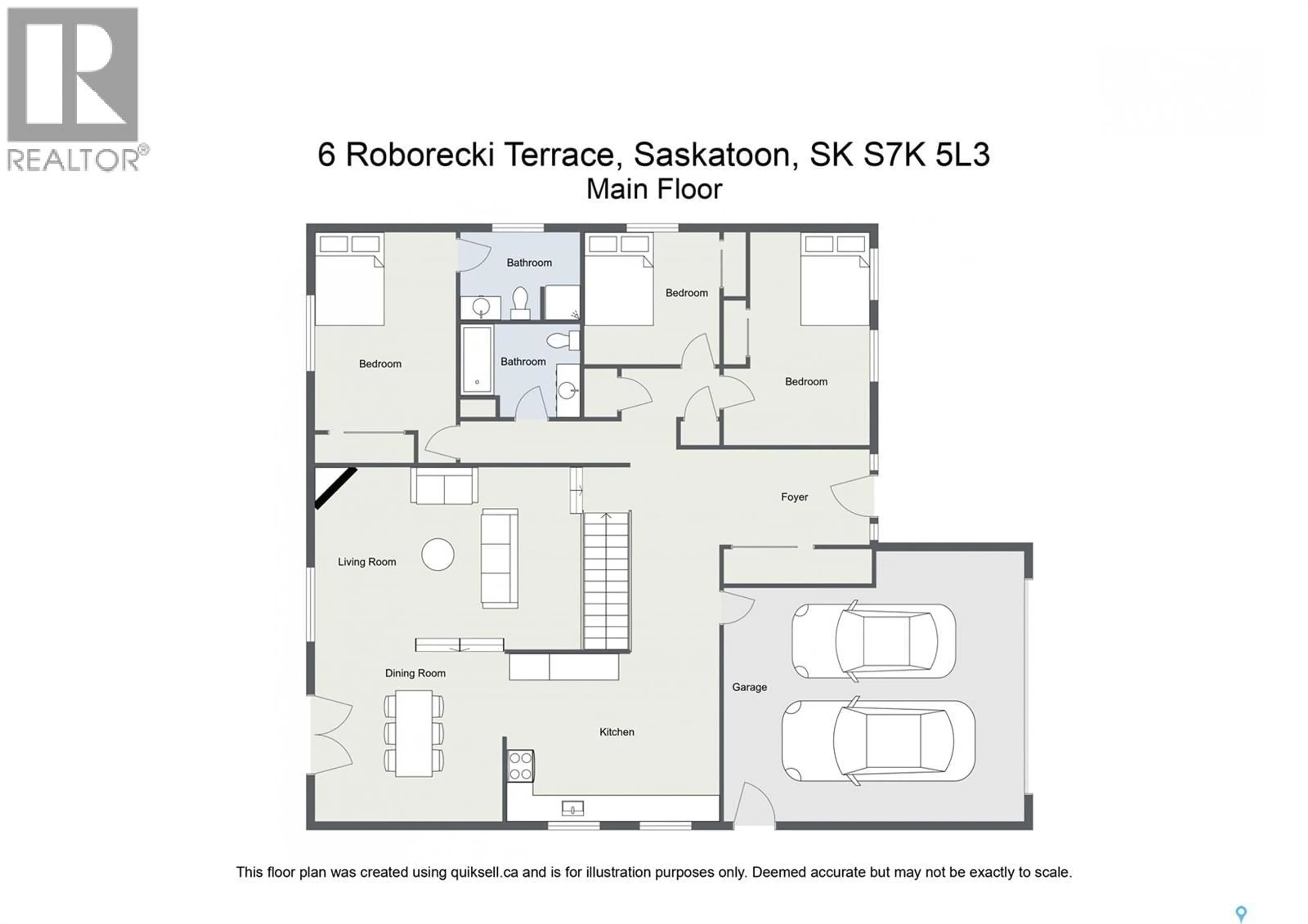 Floor plan for 6 ROBORECKI TERRACE, Saskatoon Saskatchewan S7K5L3