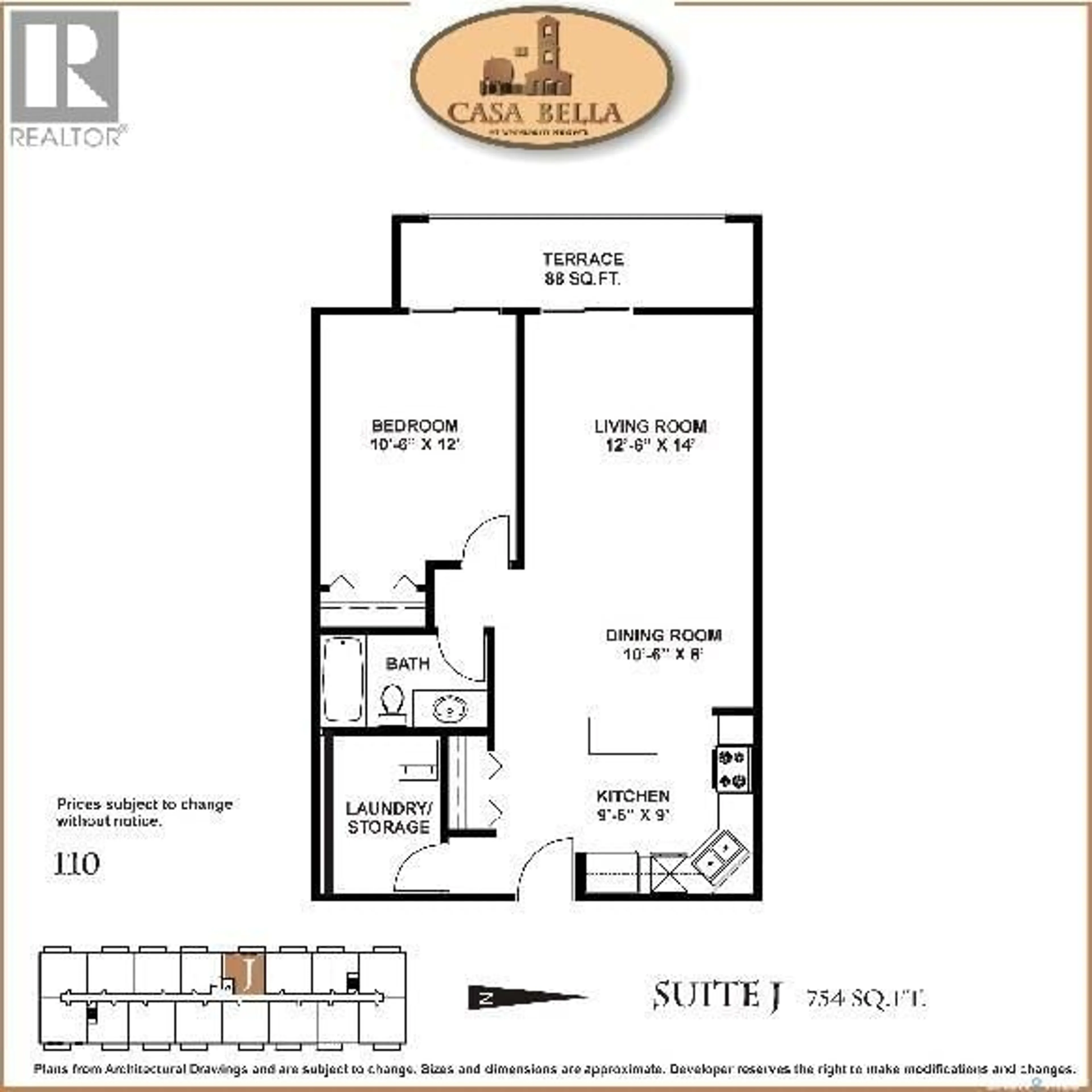 Floor plan for #110 - 363 NELSON ROAD, Saskatoon Saskatchewan S7S1P2