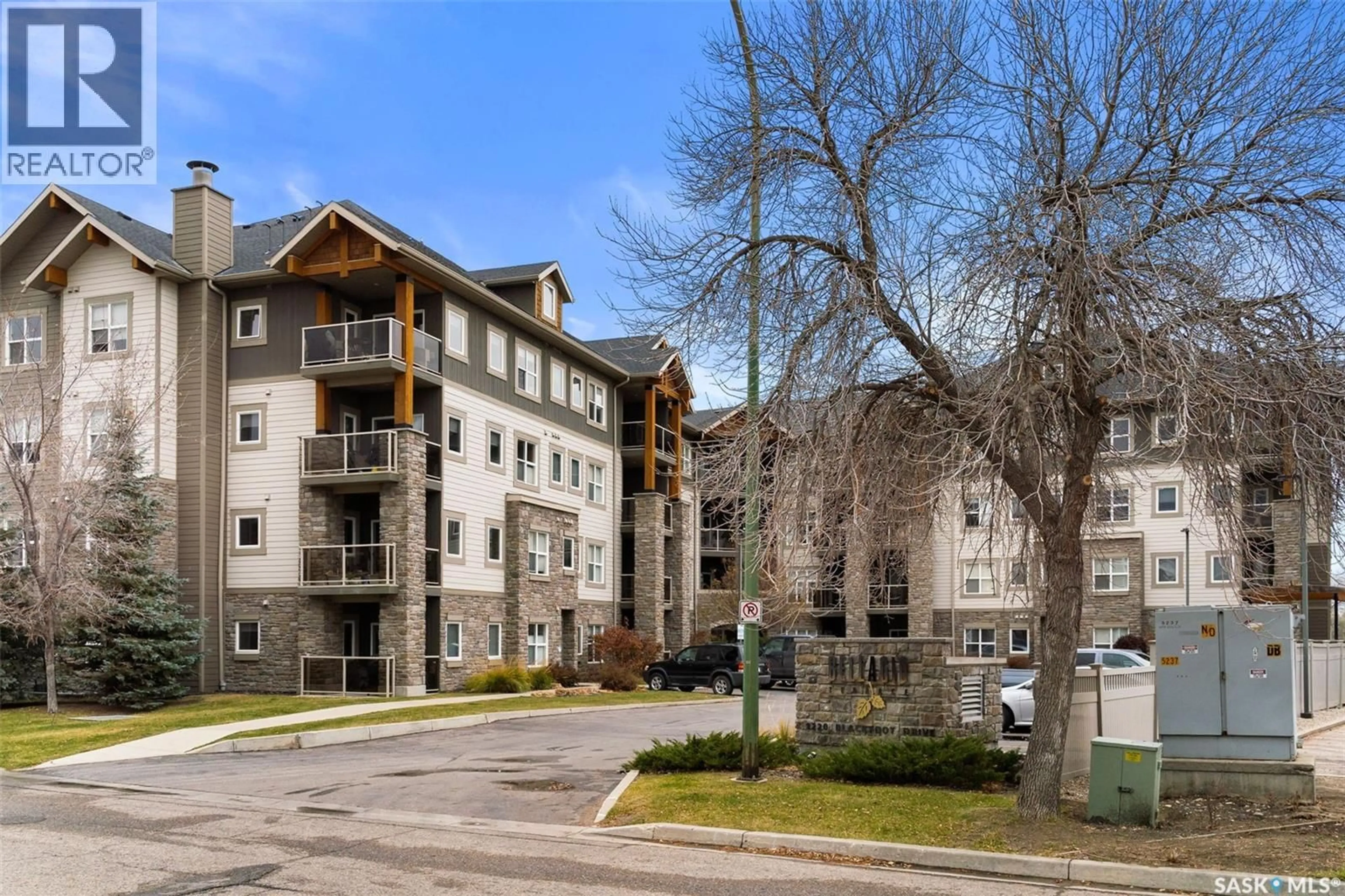 A pic from outside/outdoor area/front of a property/back of a property/a pic from drone, mountain view for 111 1220 BLACKFOOT DRIVE, Regina Saskatchewan S4S6T2