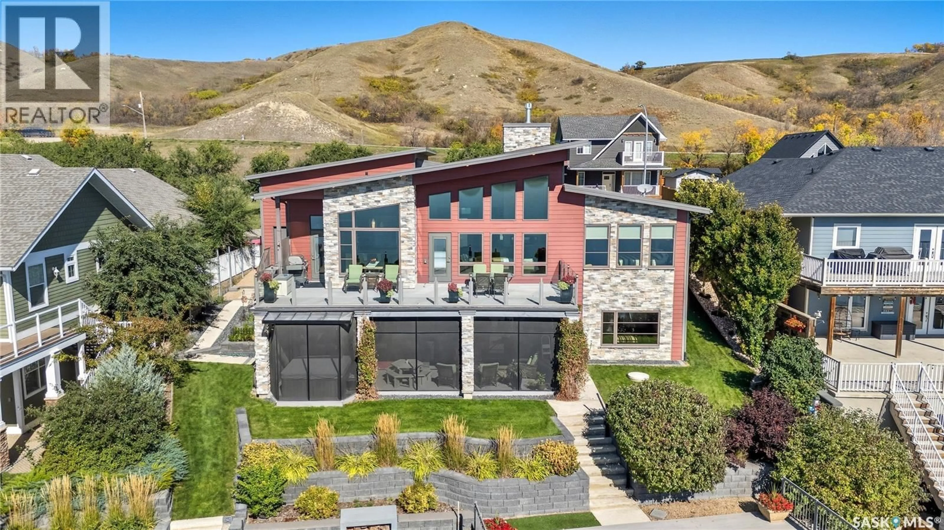 A pic from outside/outdoor area/front of a property/back of a property/a pic from drone, mountain view for 38 AARON DRIVE, North Qu'Appelle Rm No. 187 Saskatchewan S0G1S0