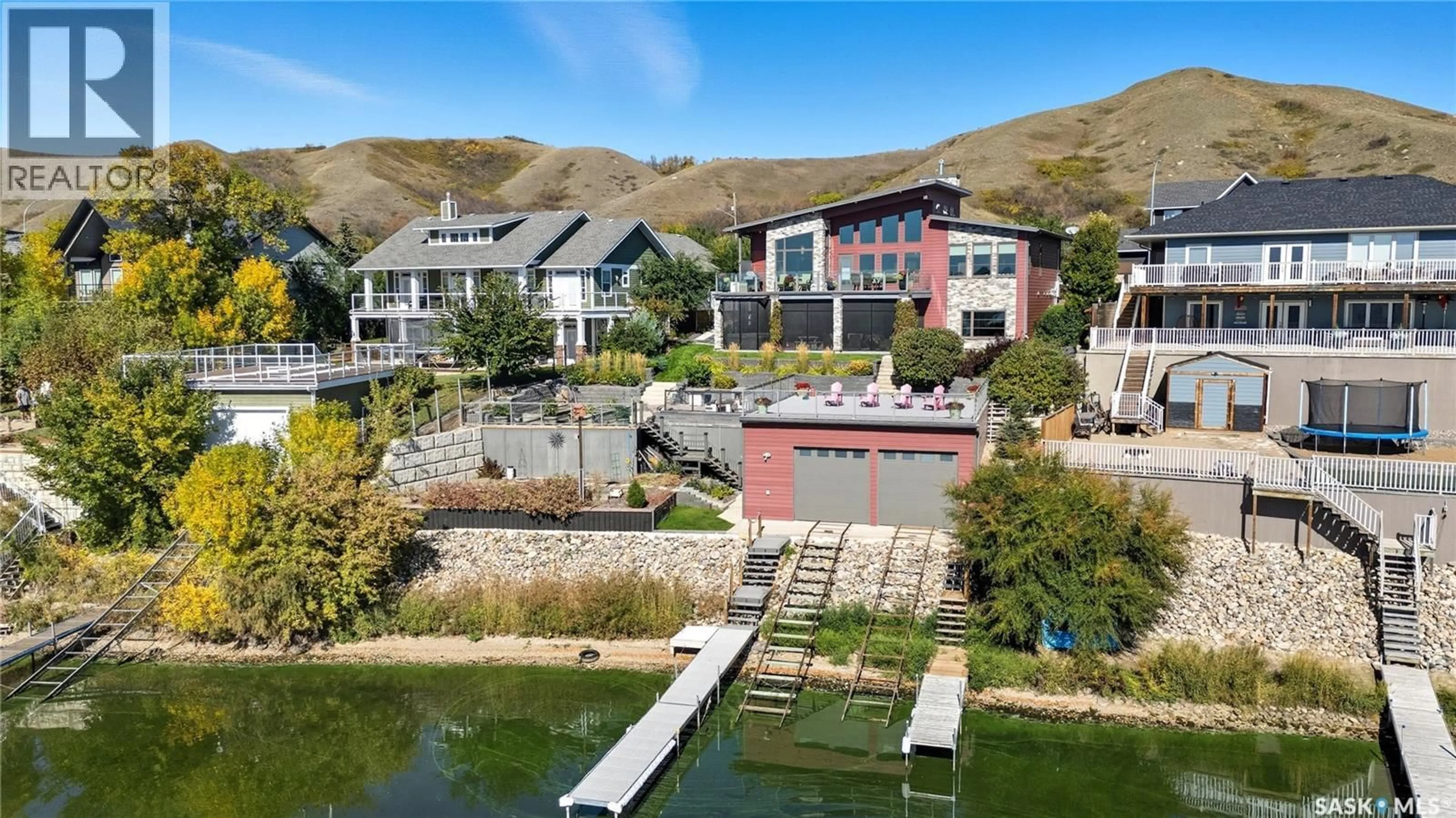 A pic from outside/outdoor area/front of a property/back of a property/a pic from drone, water/lake/river/ocean view for 38 AARON DRIVE, North Qu'Appelle Rm No. 187 Saskatchewan S0G1S0