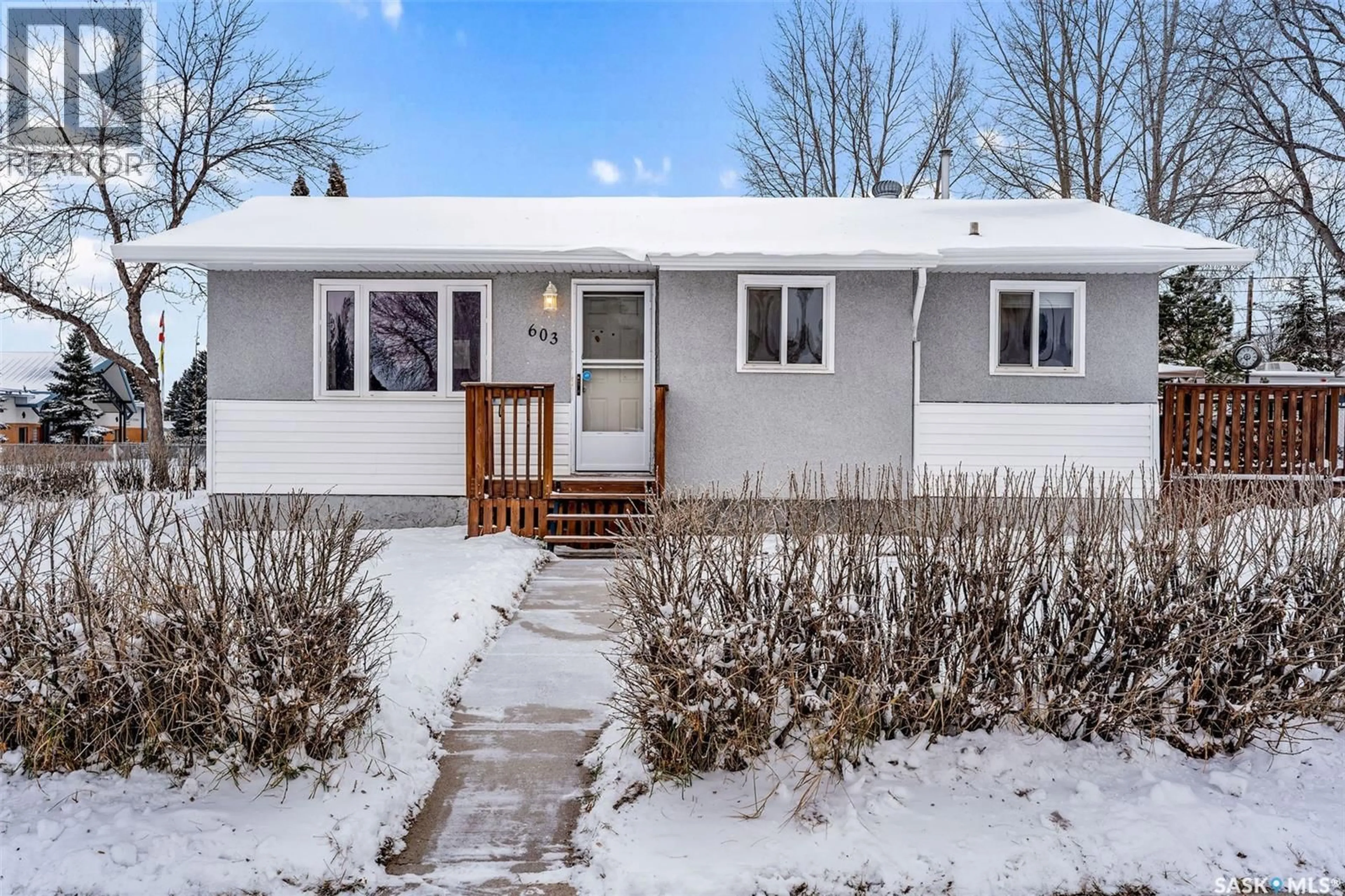 Home with vinyl exterior material, street for 603 MACARTHUR DRIVE, Prince Albert Saskatchewan S6V5X6
