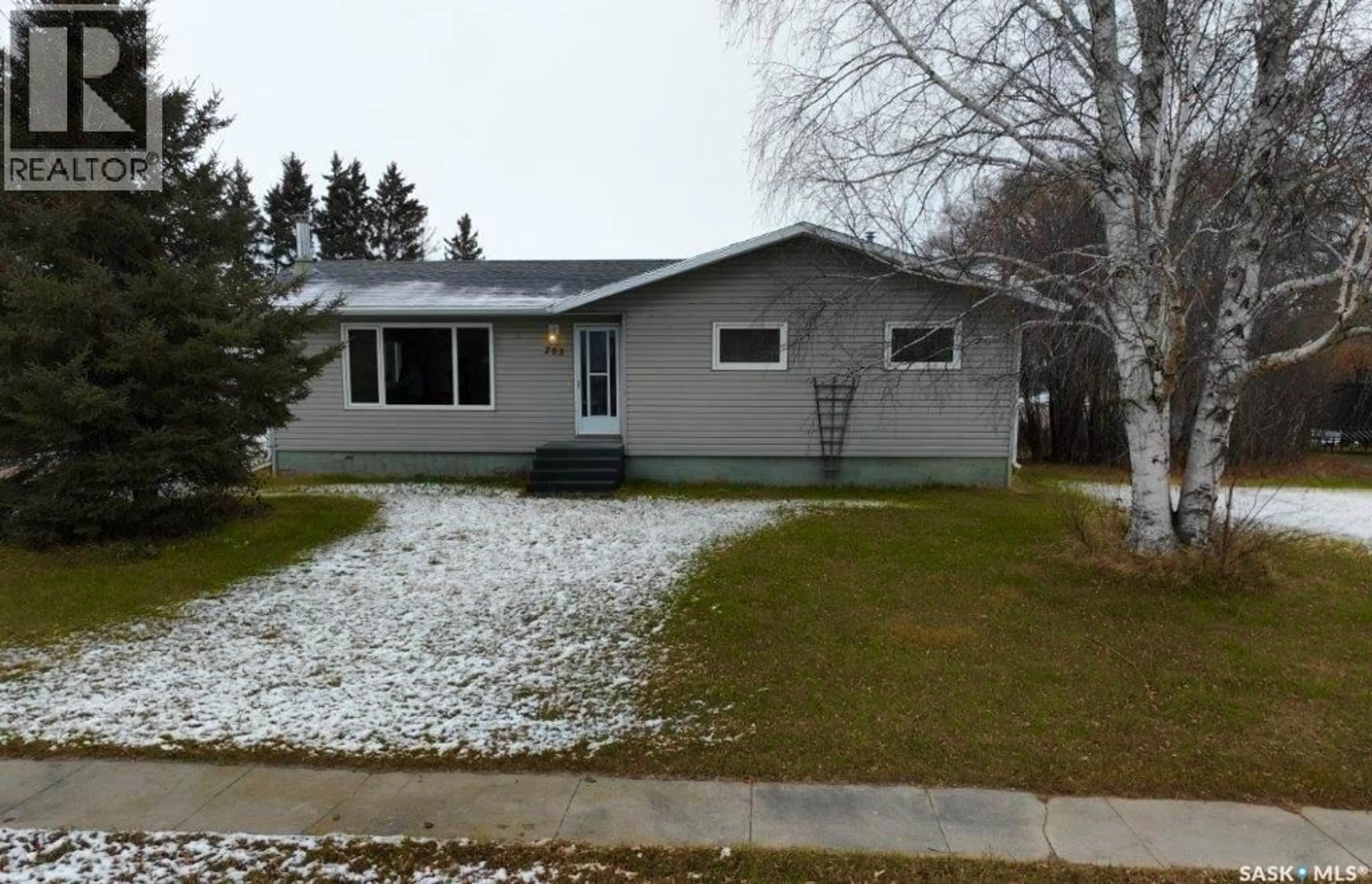 Home with vinyl exterior material, street for 203 2ND, Stenen Saskatchewan S0A3X0
