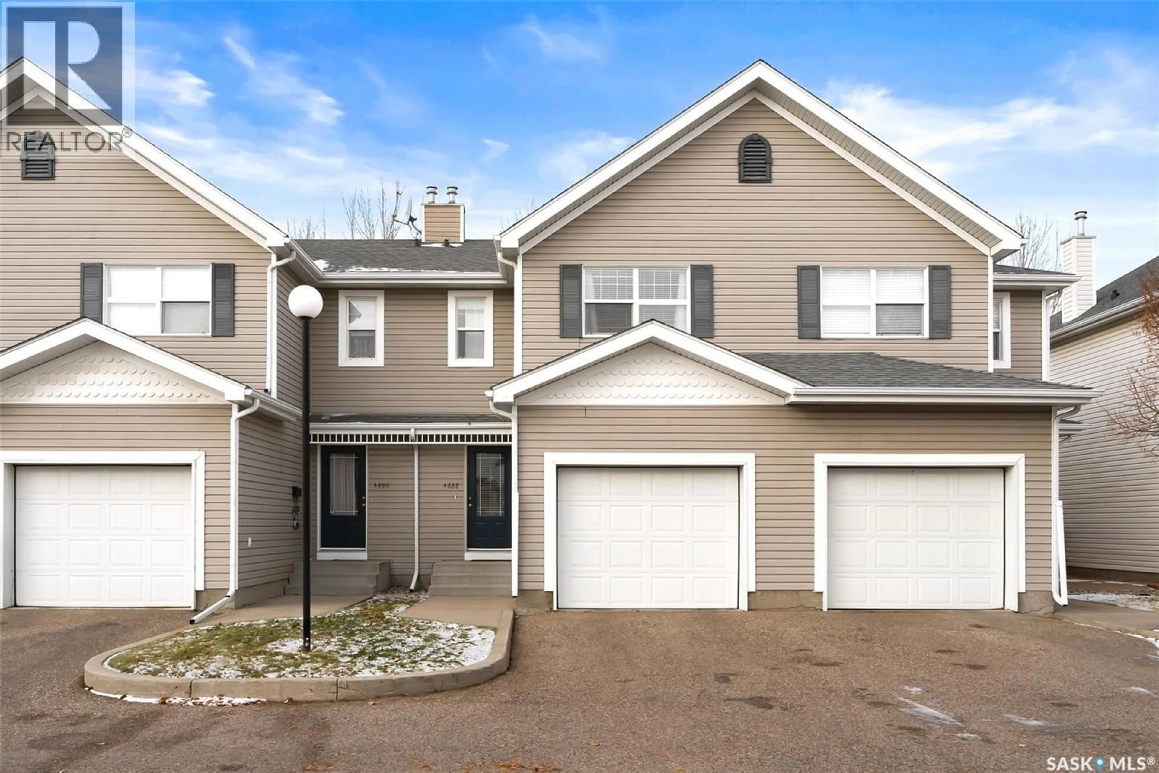 Home with vinyl exterior material, street for 4688 MARIGOLD DRIVE, Regina Saskatchewan S4X4S5