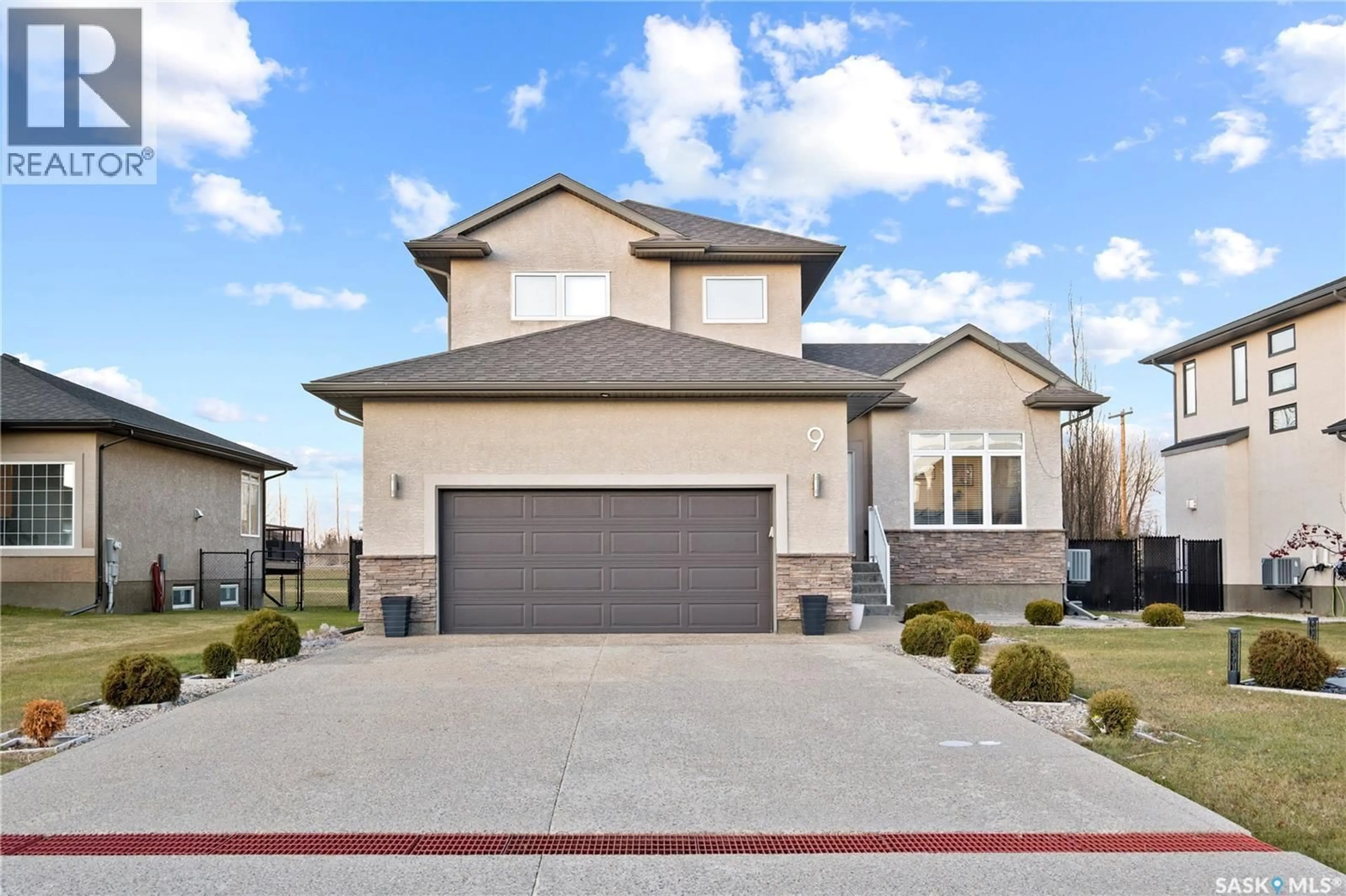 Home with brick exterior material, street for 9 STANFORD ROAD, White City Saskatchewan S4L0C9