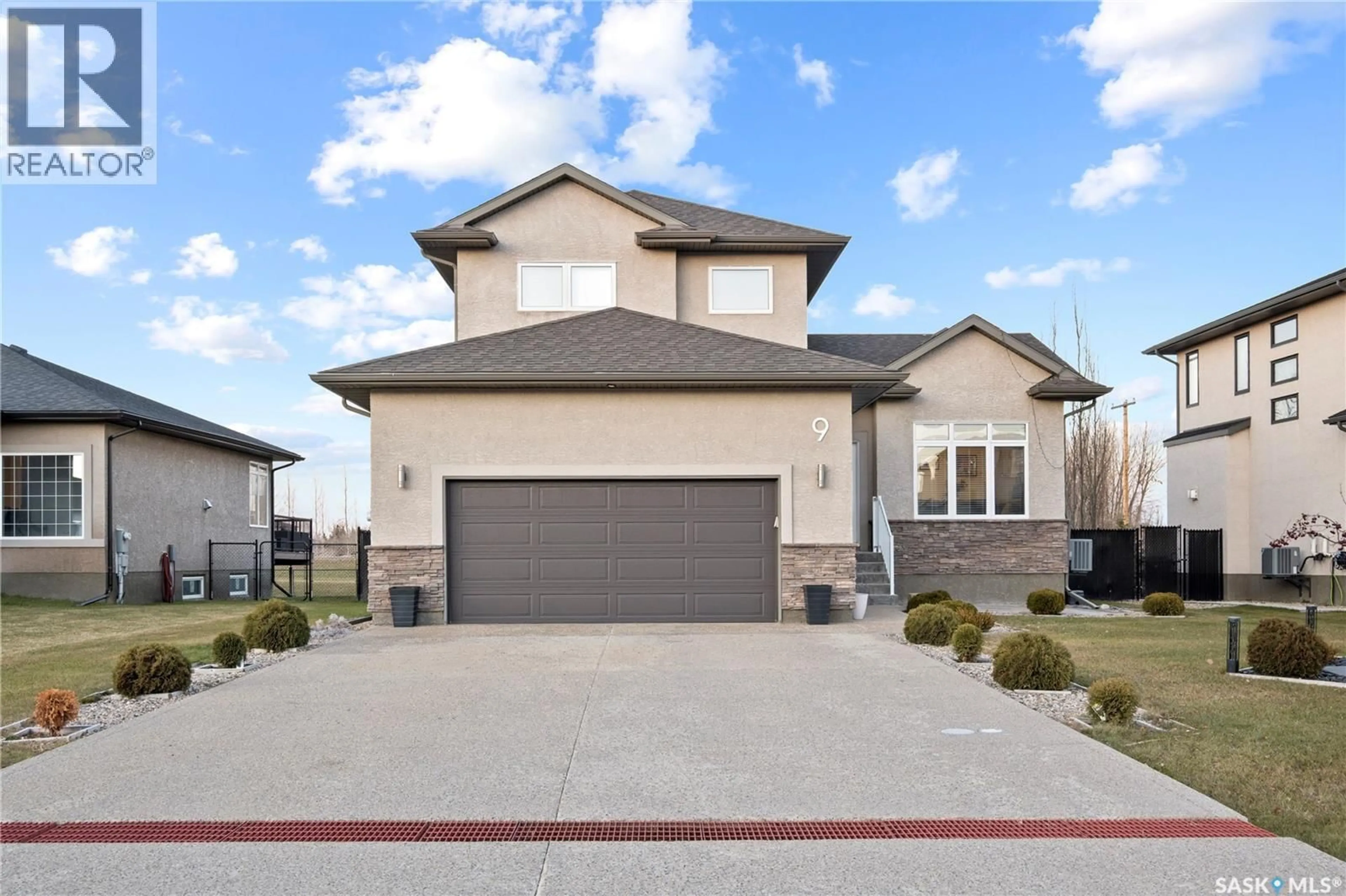 Home with brick exterior material, street for 9 STANFORD ROAD, White City Saskatchewan S4L0C9