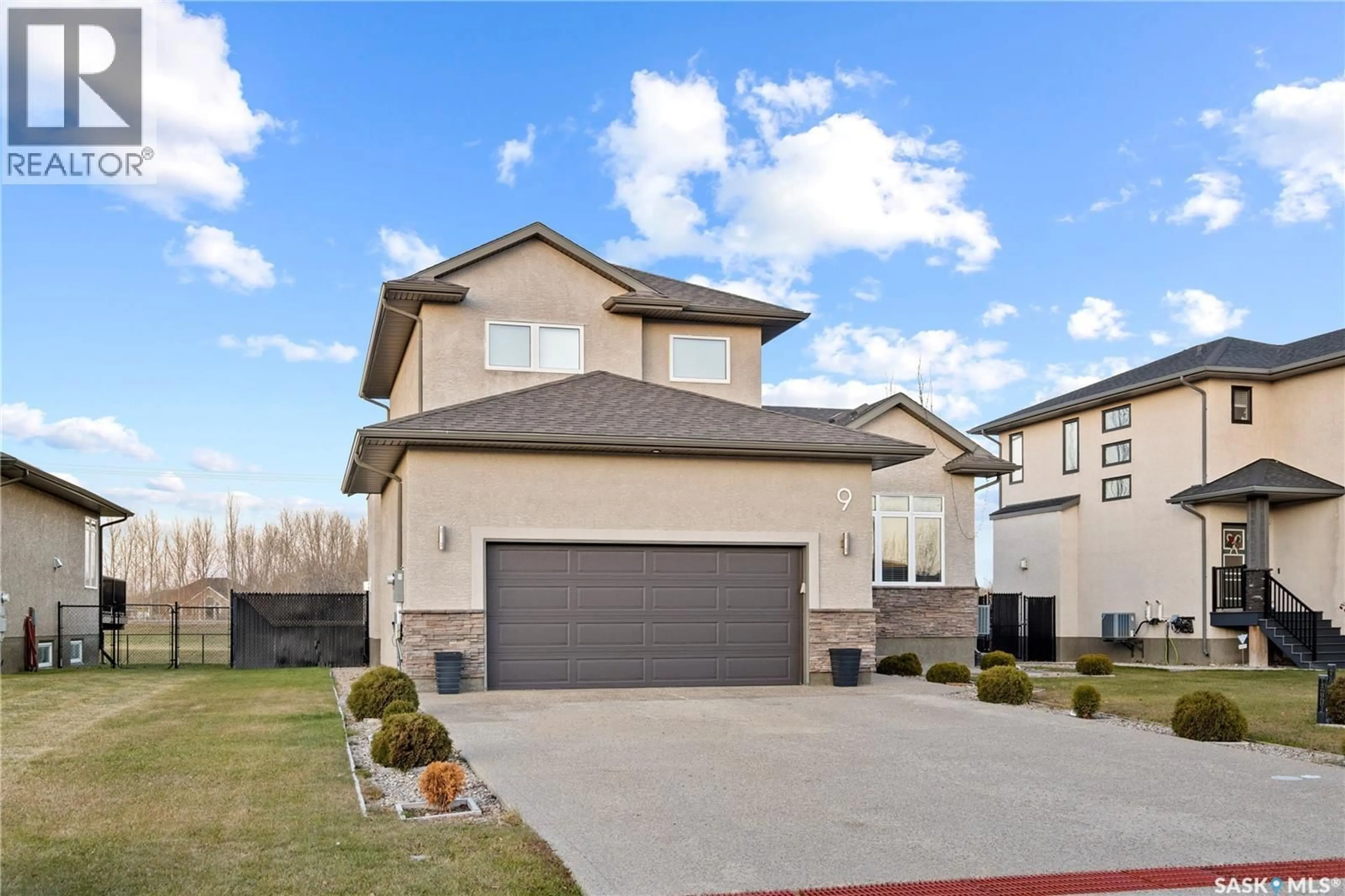 Home with brick exterior material, street for 9 STANFORD ROAD, White City Saskatchewan S4L0C9