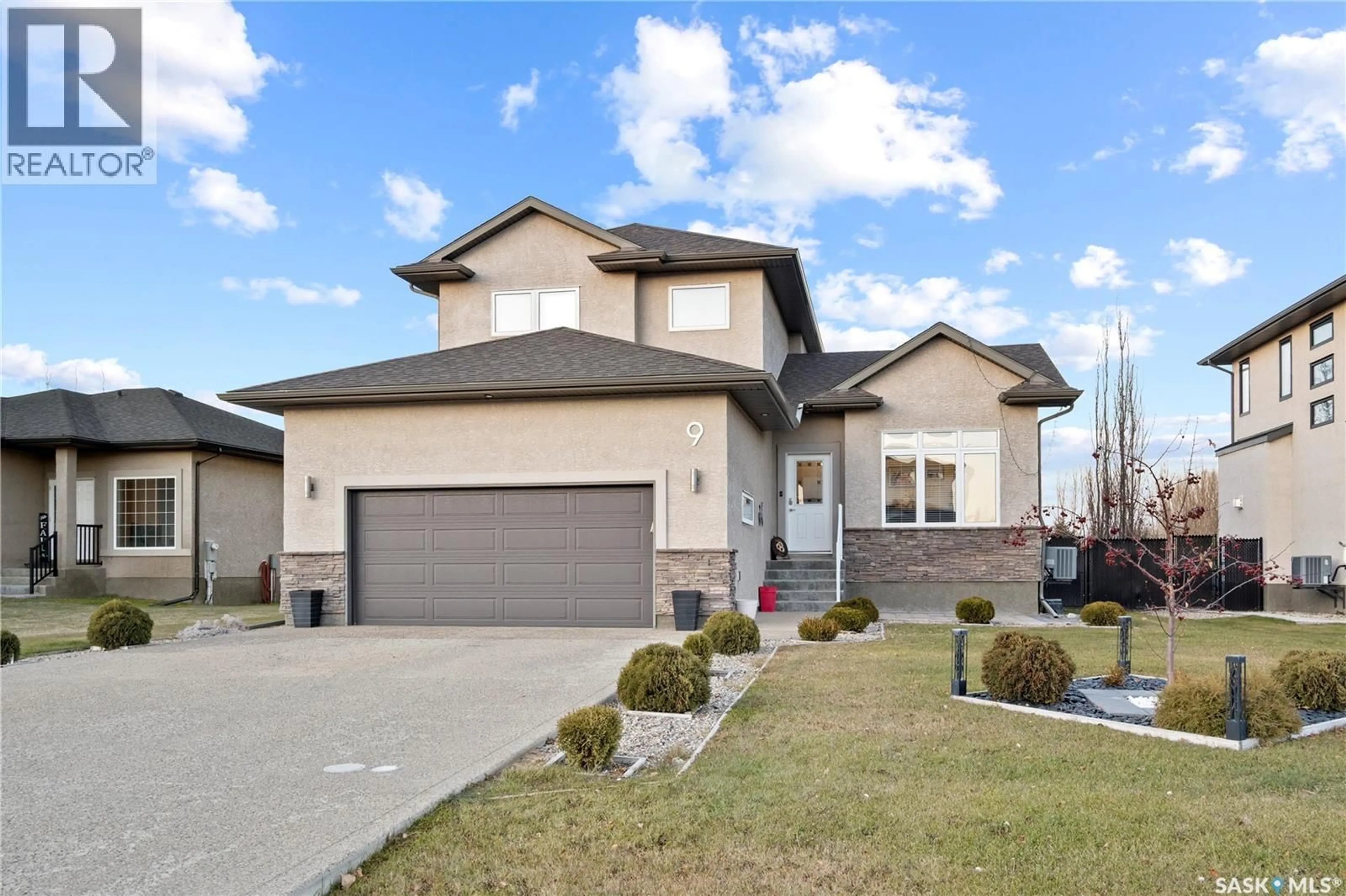 Home with brick exterior material, street for 9 STANFORD ROAD, White City Saskatchewan S4L0C9