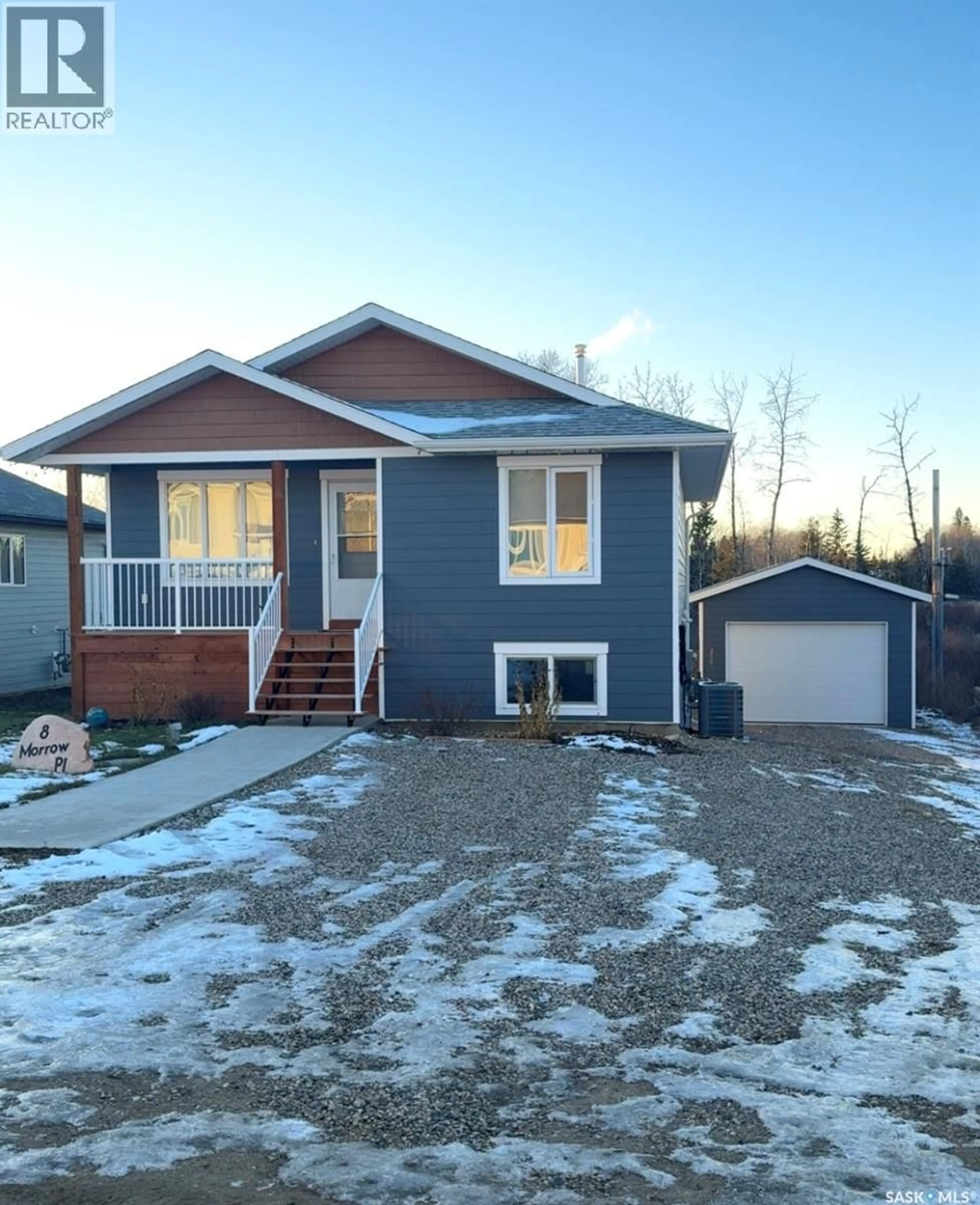 Home with vinyl exterior material, street for 8 MORROW PLACE, Shell Lake Saskatchewan S0J2G0