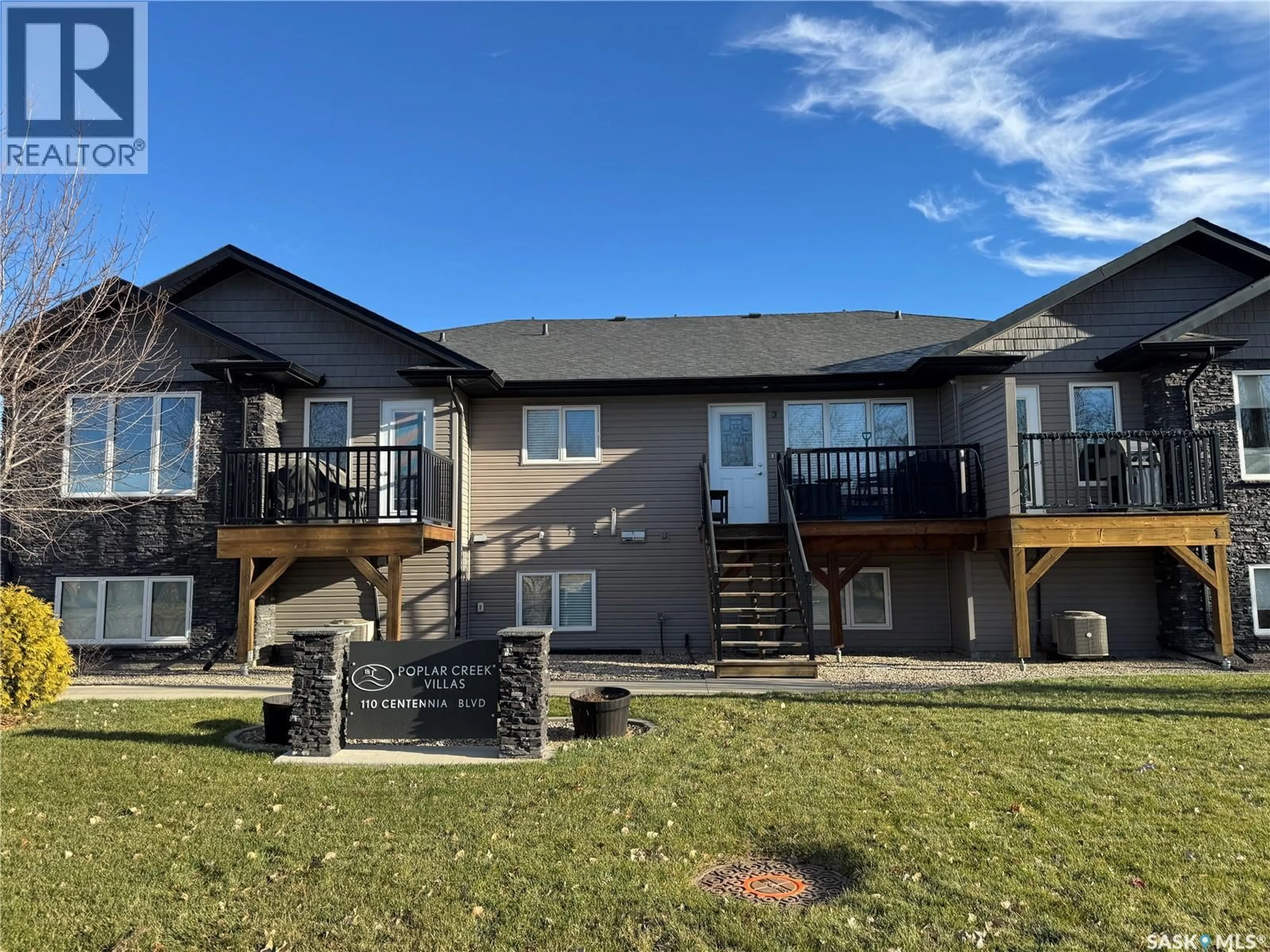 A pic from outside/outdoor area/front of a property/back of a property/a pic from drone, unknown for 110 - 4 CENTENNIAL BOULEVARD, Warman Saskatchewan S0K4S0