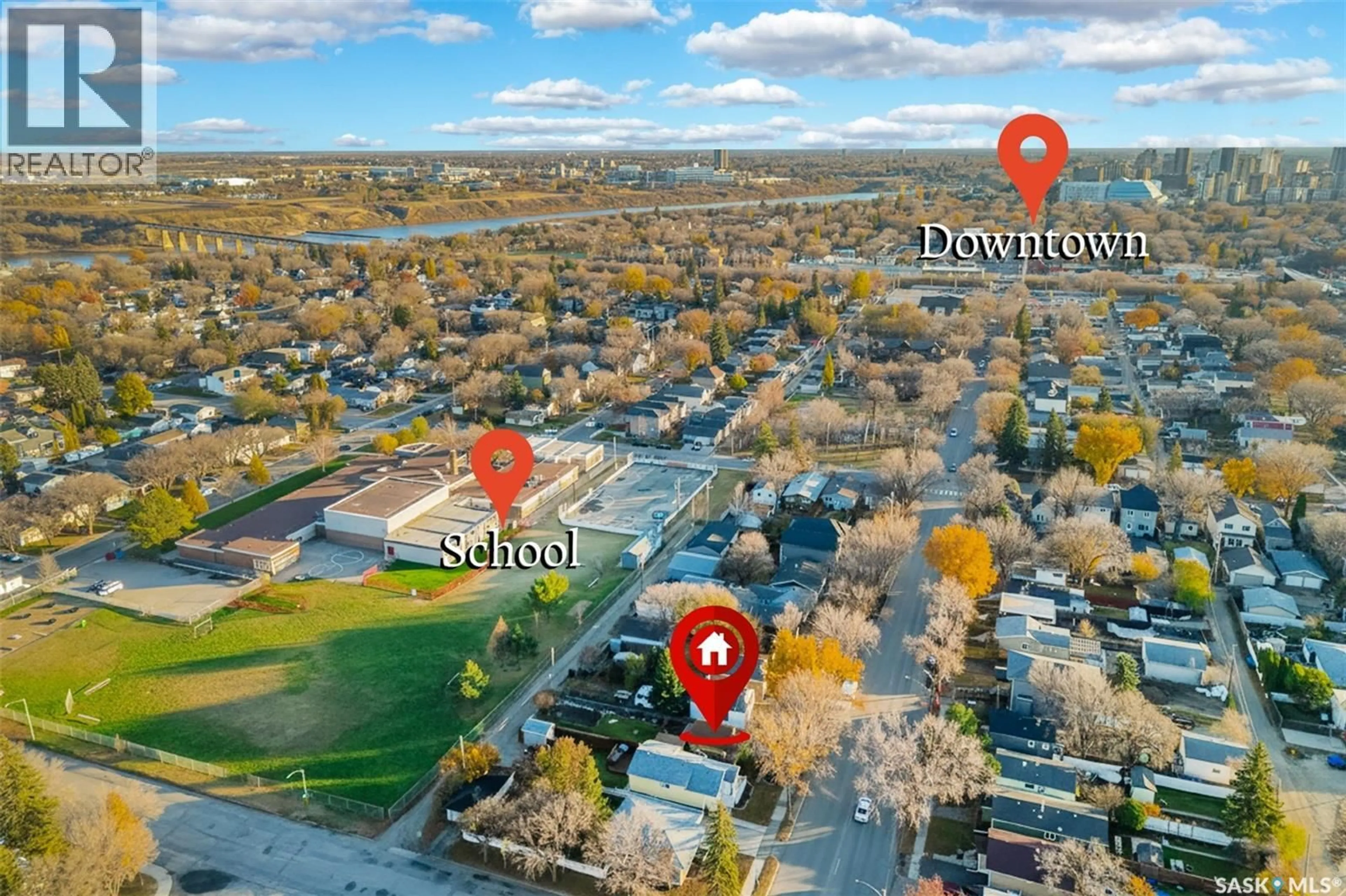 A pic from outside/outdoor area/front of a property/back of a property/a pic from drone, street for 1512 7TH AVENUE, Saskatoon Saskatchewan S7K2W5