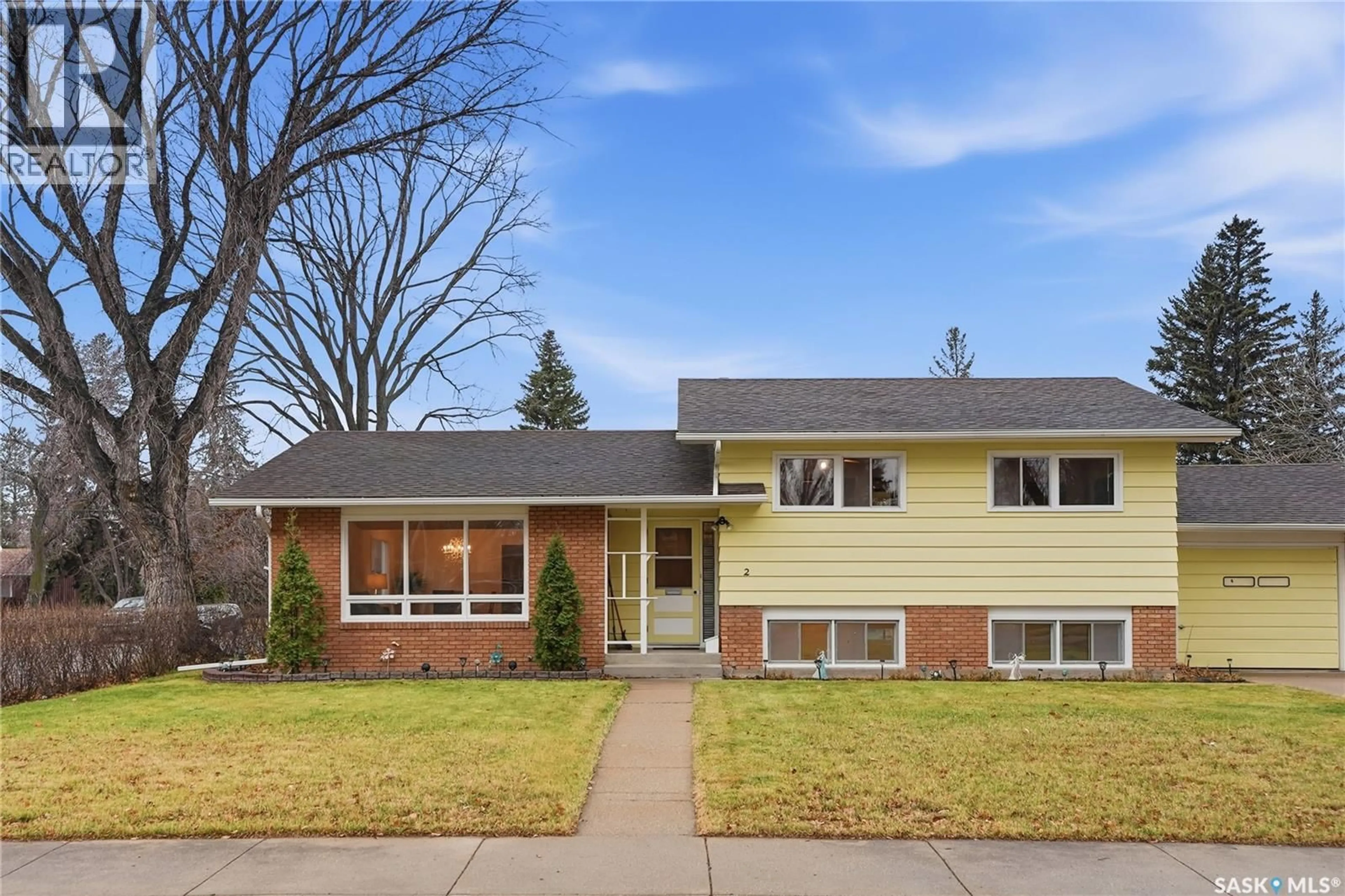 Home with brick exterior material, street for 2 PORTEOUS CRESCENT, Saskatoon Saskatchewan S7J2S7