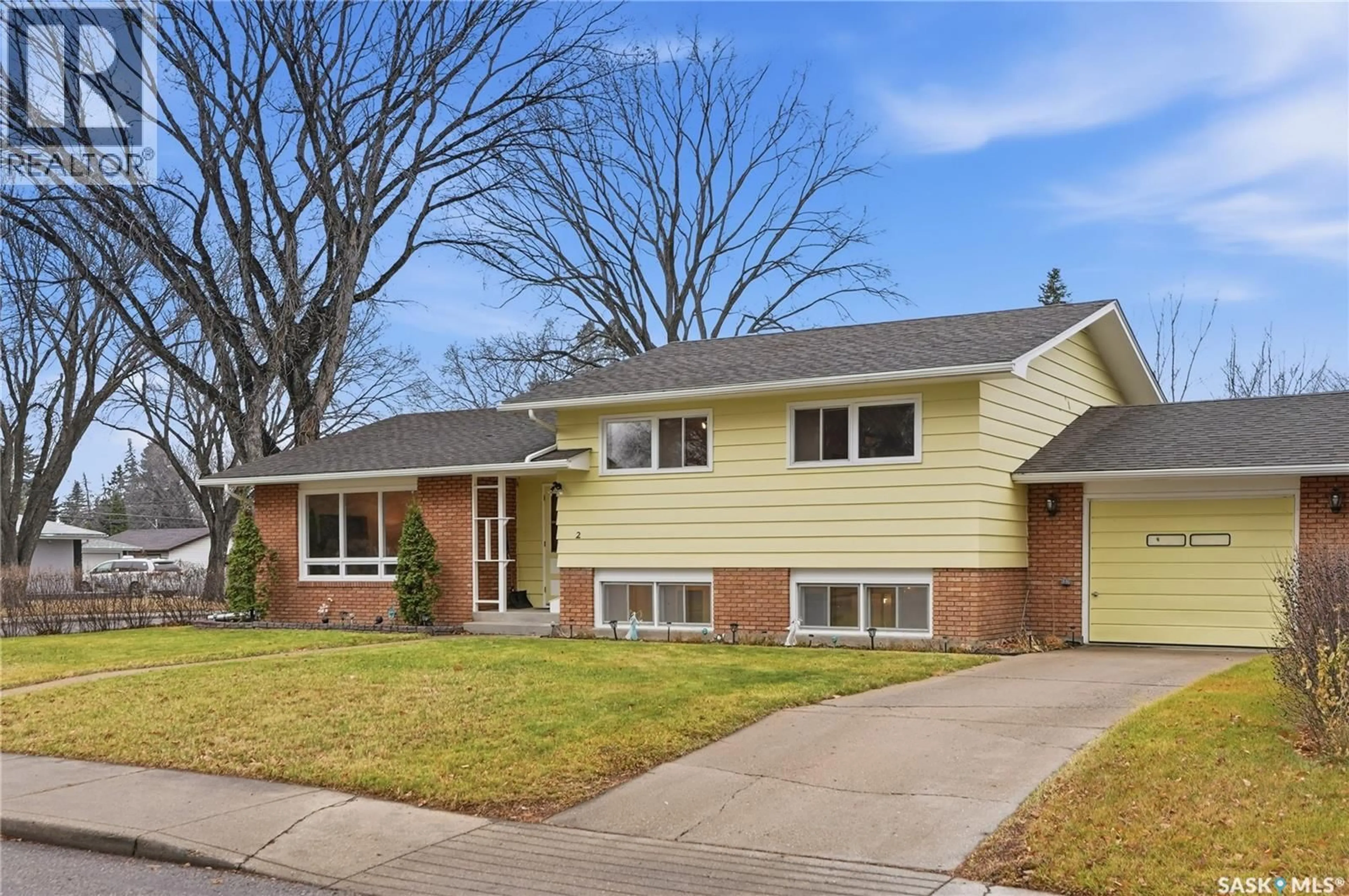 Home with brick exterior material, street for 2 PORTEOUS CRESCENT, Saskatoon Saskatchewan S7J2S7