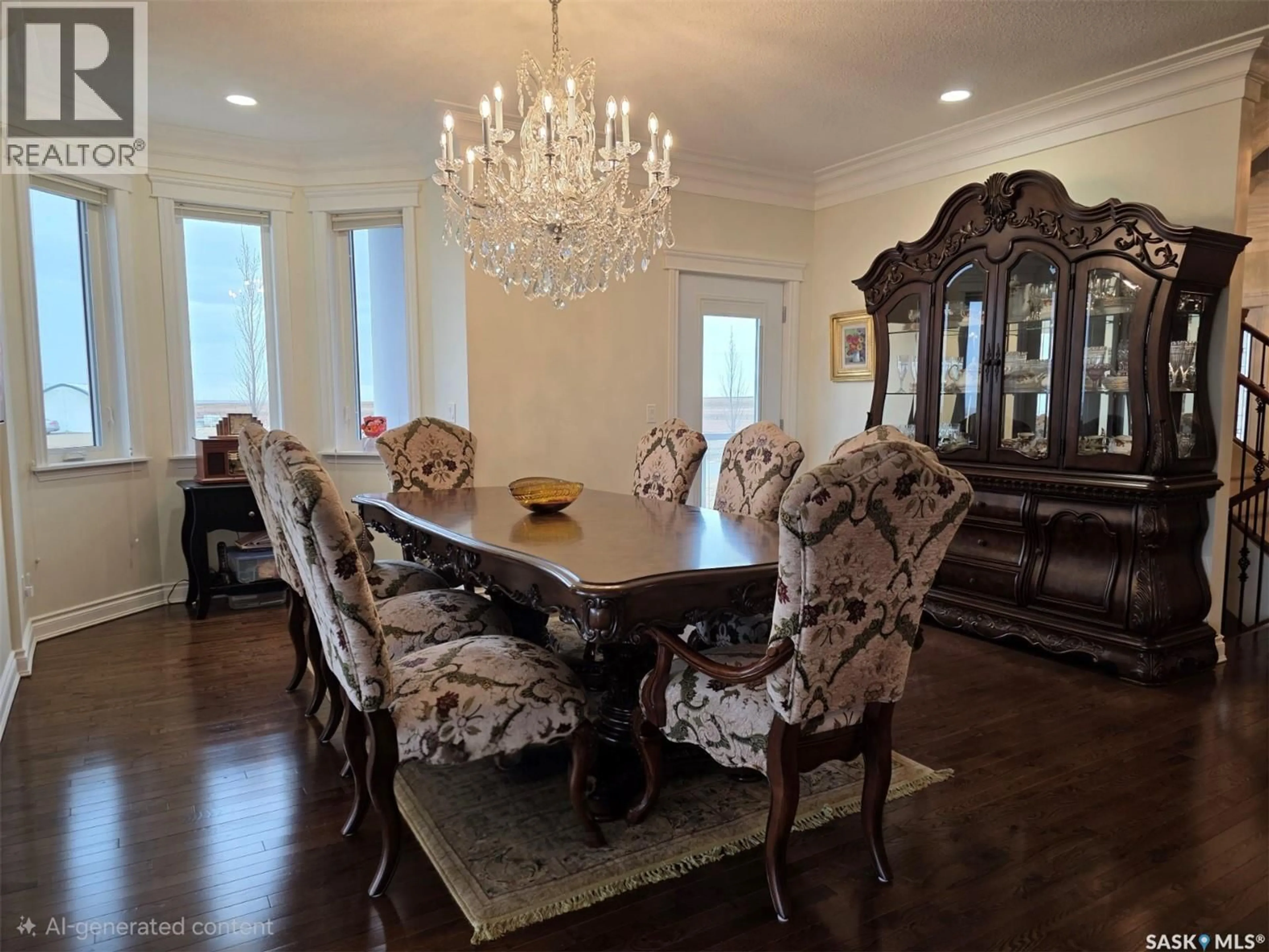 Dining room, wood/laminate floor for BANMAN ACREAGE, Swift Current Rm No. 137 Saskatchewan S9H3X4