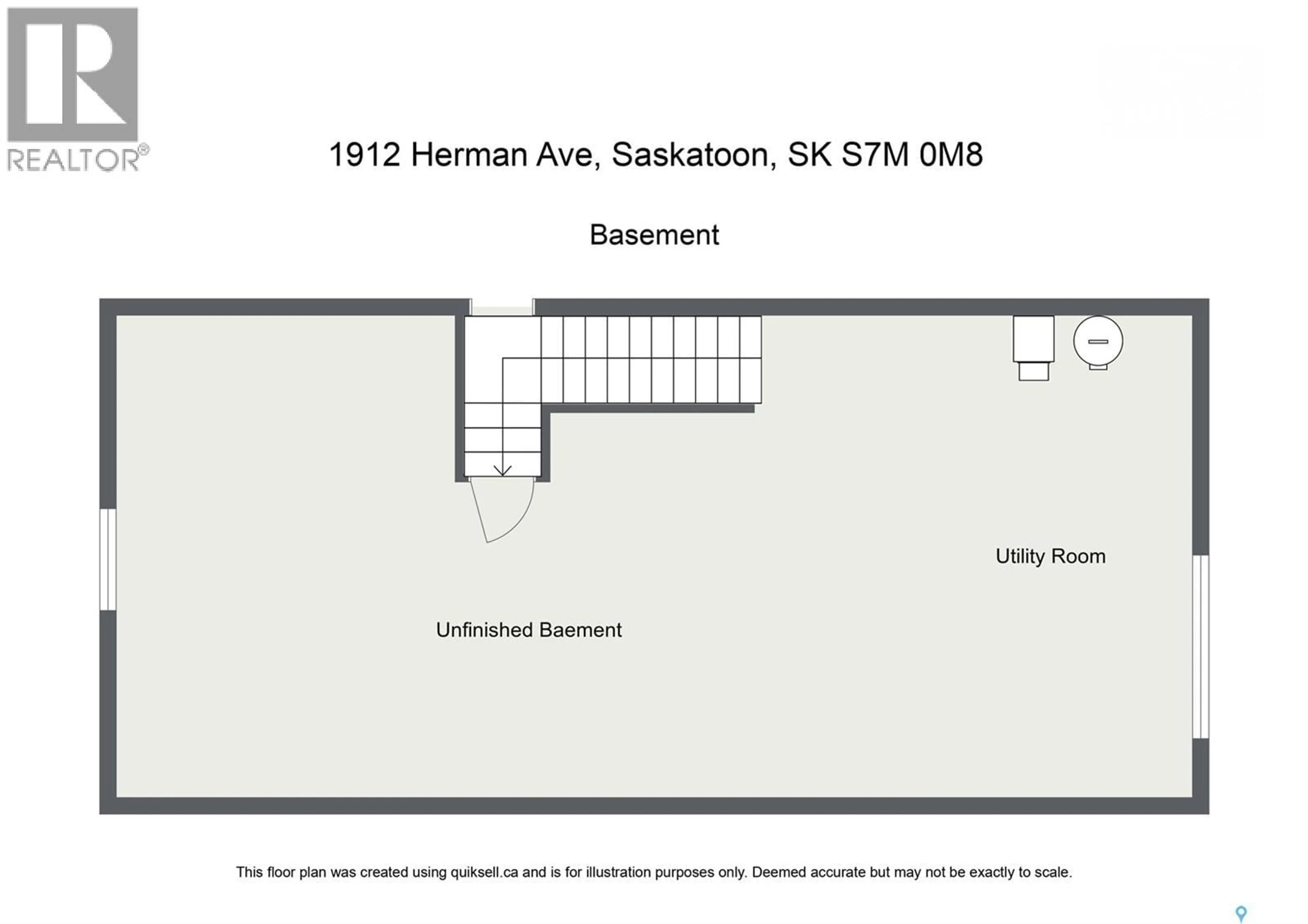 Floor plan for 1912 HERMAN AVENUE, Saskatoon Saskatchewan S7M0M8
