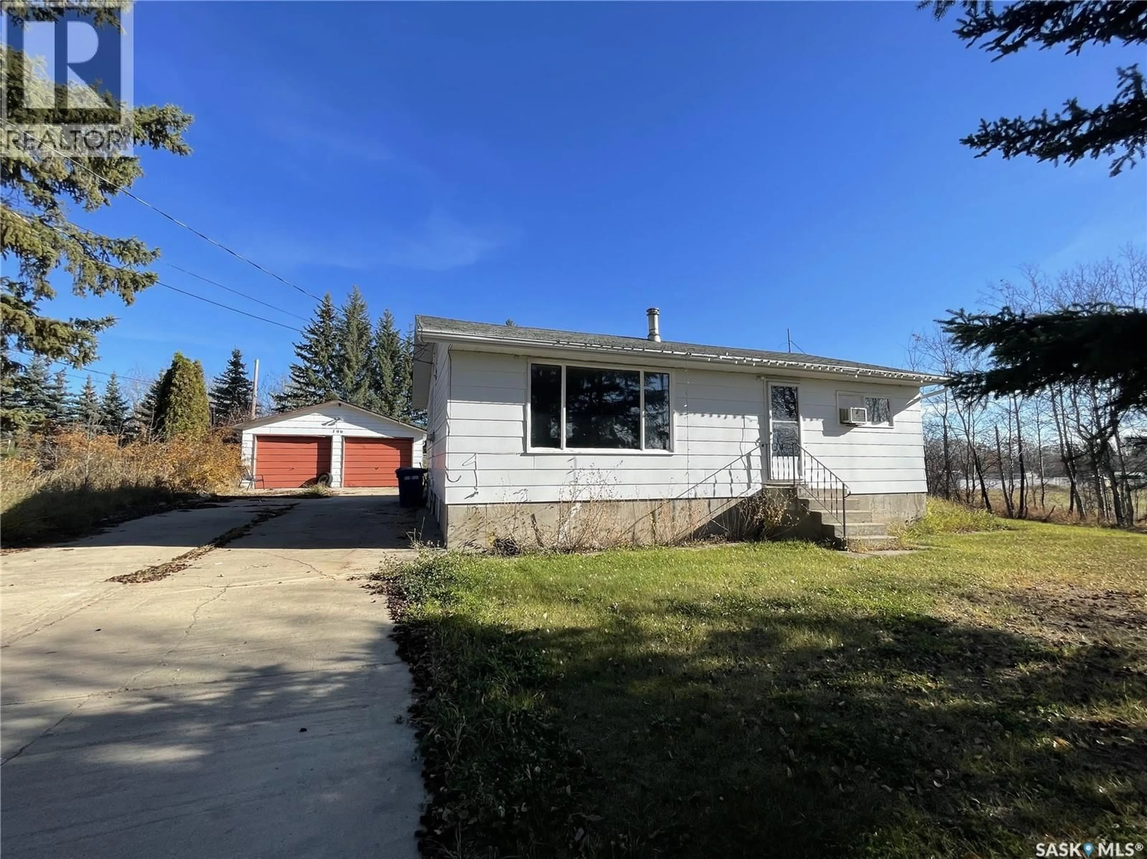 A pic from outside/outdoor area/front of a property/back of a property/a pic from drone, street for 196 3RD STREET, Pierceland Saskatchewan S0M2K0