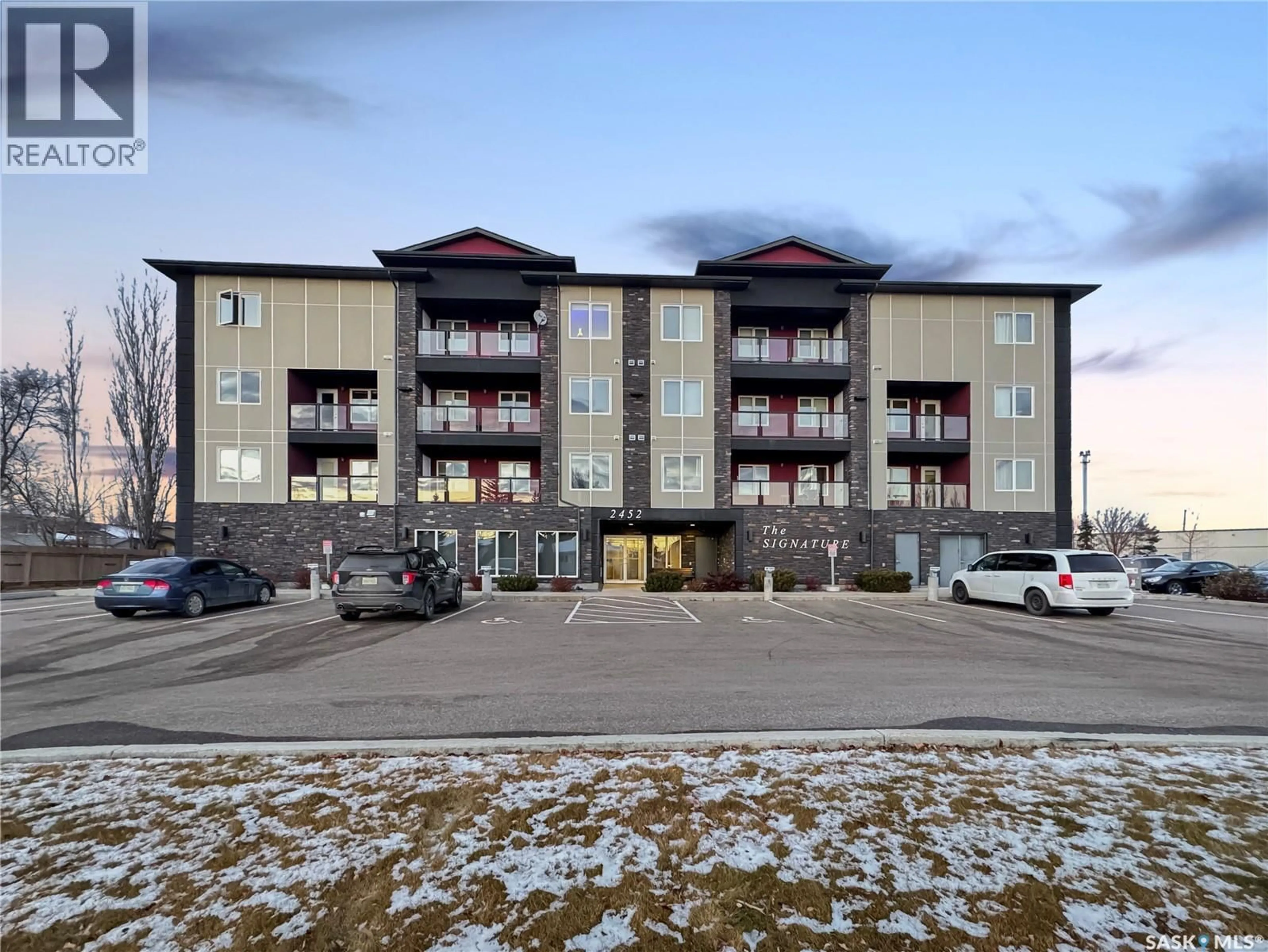 A pic from outside/outdoor area/front of a property/back of a property/a pic from drone, building for 205 - 2452 KILLDEER DRIVE, North Battleford Saskatchewan S9A3T5