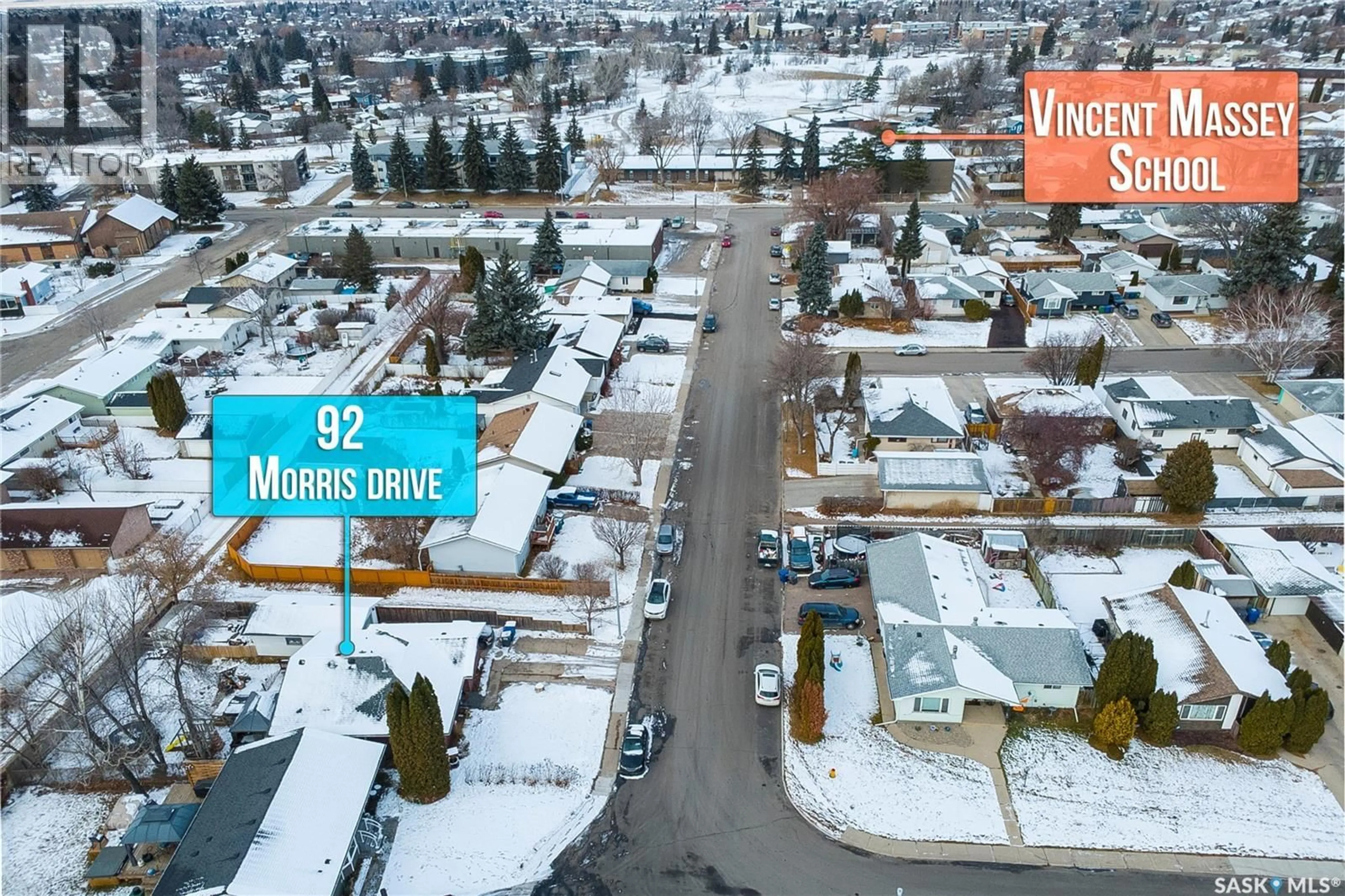 A pic from outside/outdoor area/front of a property/back of a property/a pic from drone, mountain view for 92 MORRIS DRIVE, Saskatoon Saskatchewan S7L3V2