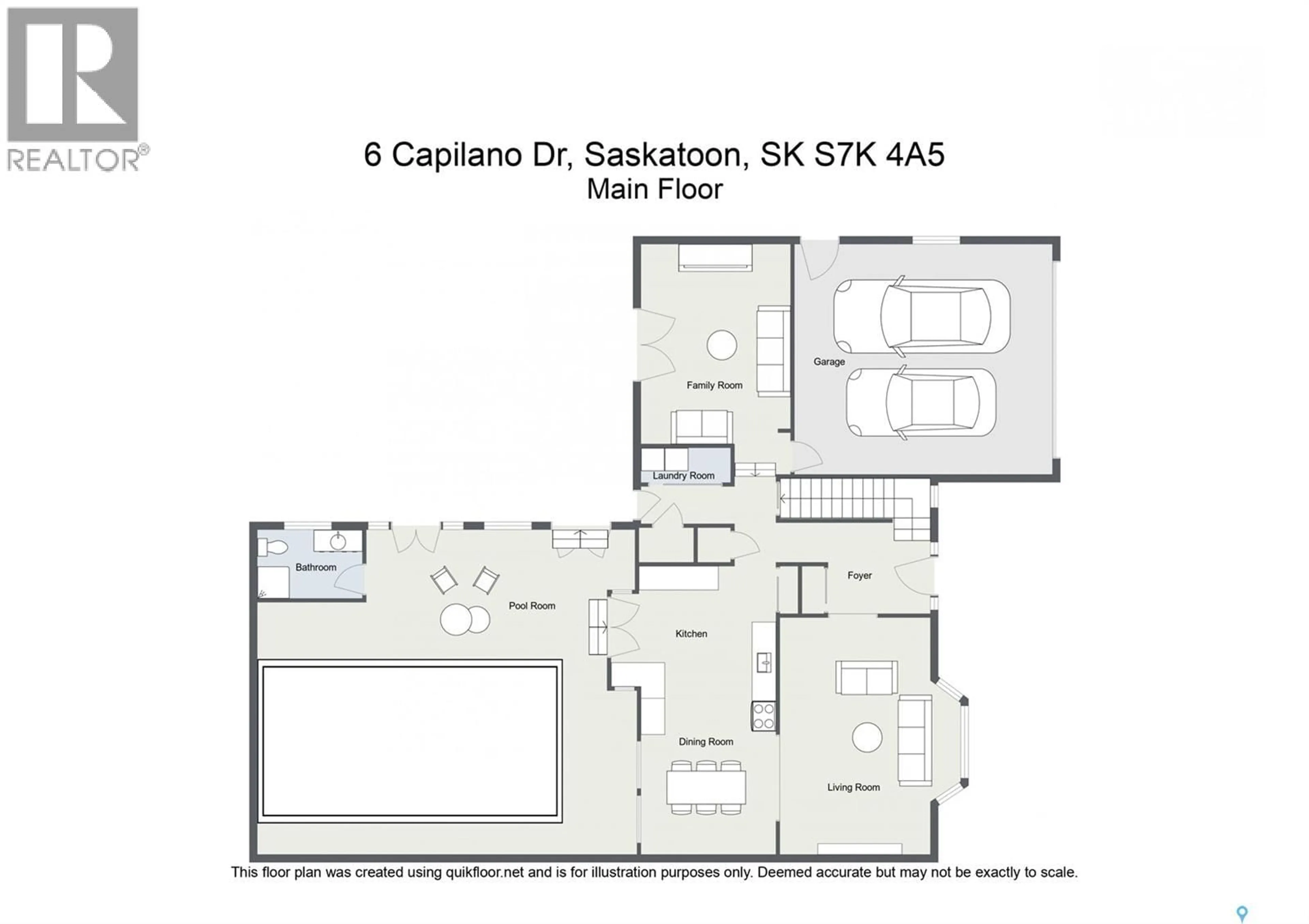 Floor plan for 6 CAPILANO DRIVE, Saskatoon Saskatchewan S7K4A5