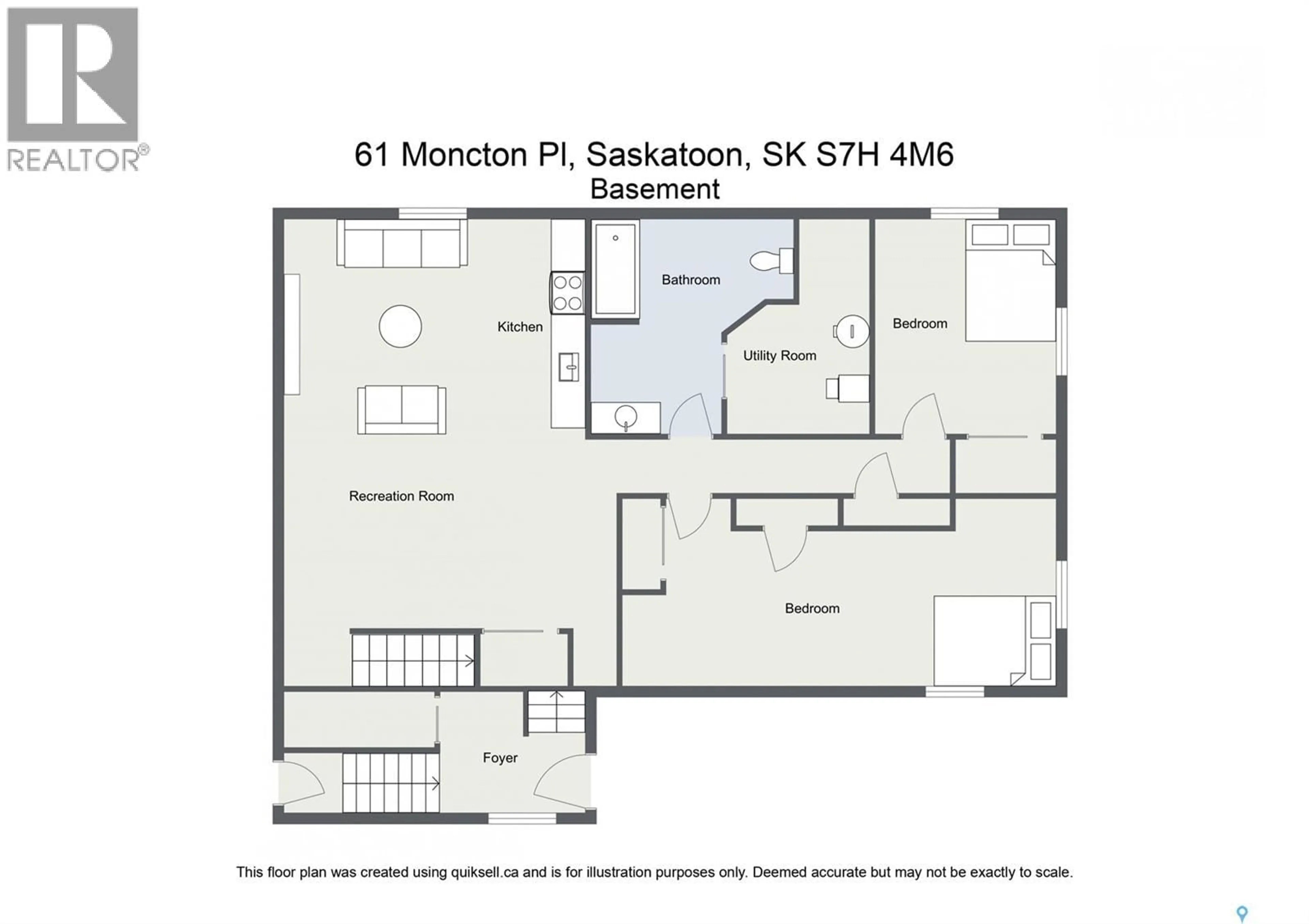 Floor plan for 61 MONCTON PLACE, Saskatoon Saskatchewan S7H4J9