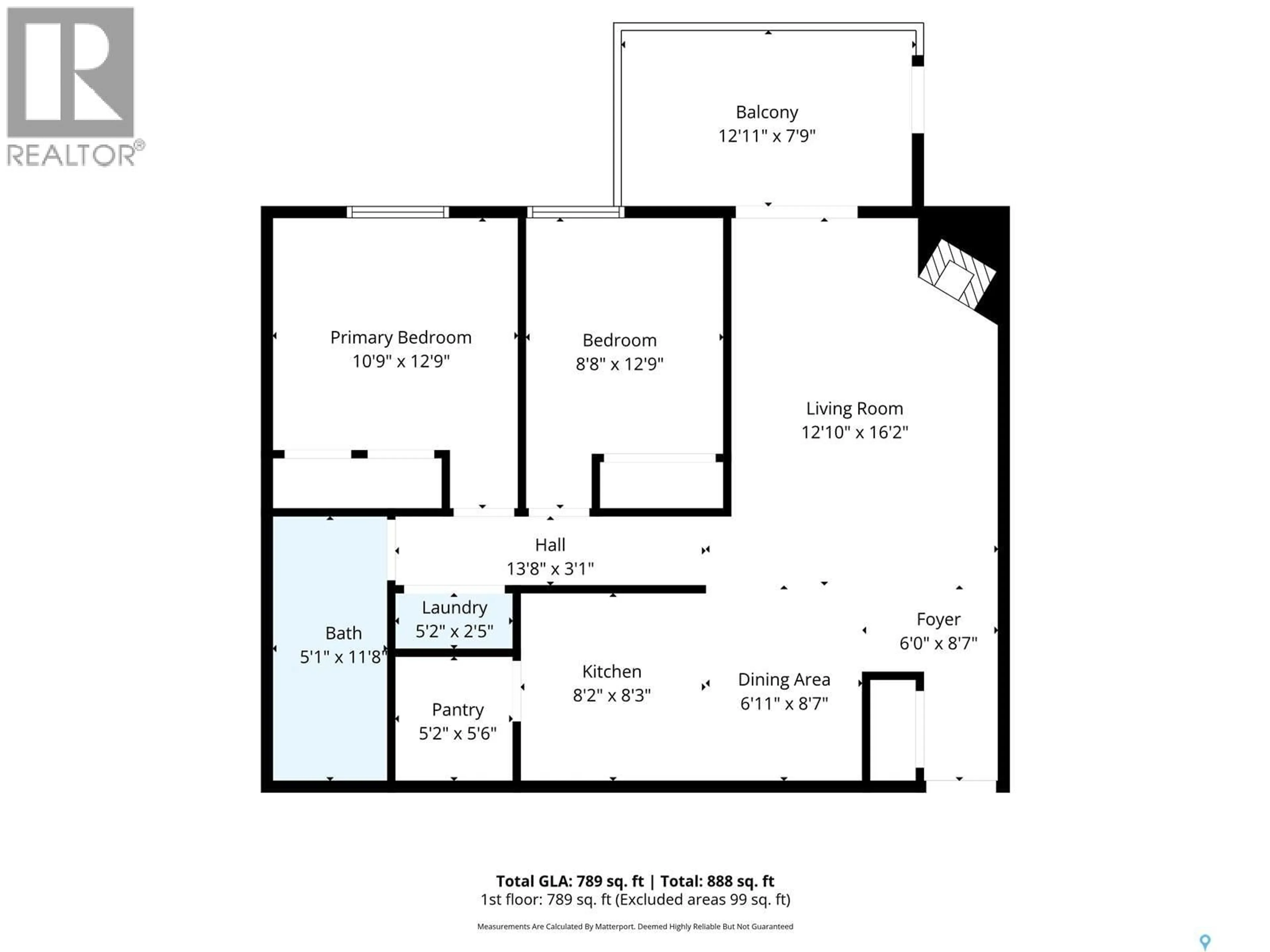 Floor plan for 204E - 1121 MCKERCHER DRIVE, Saskatoon Saskatchewan S7H5B8
