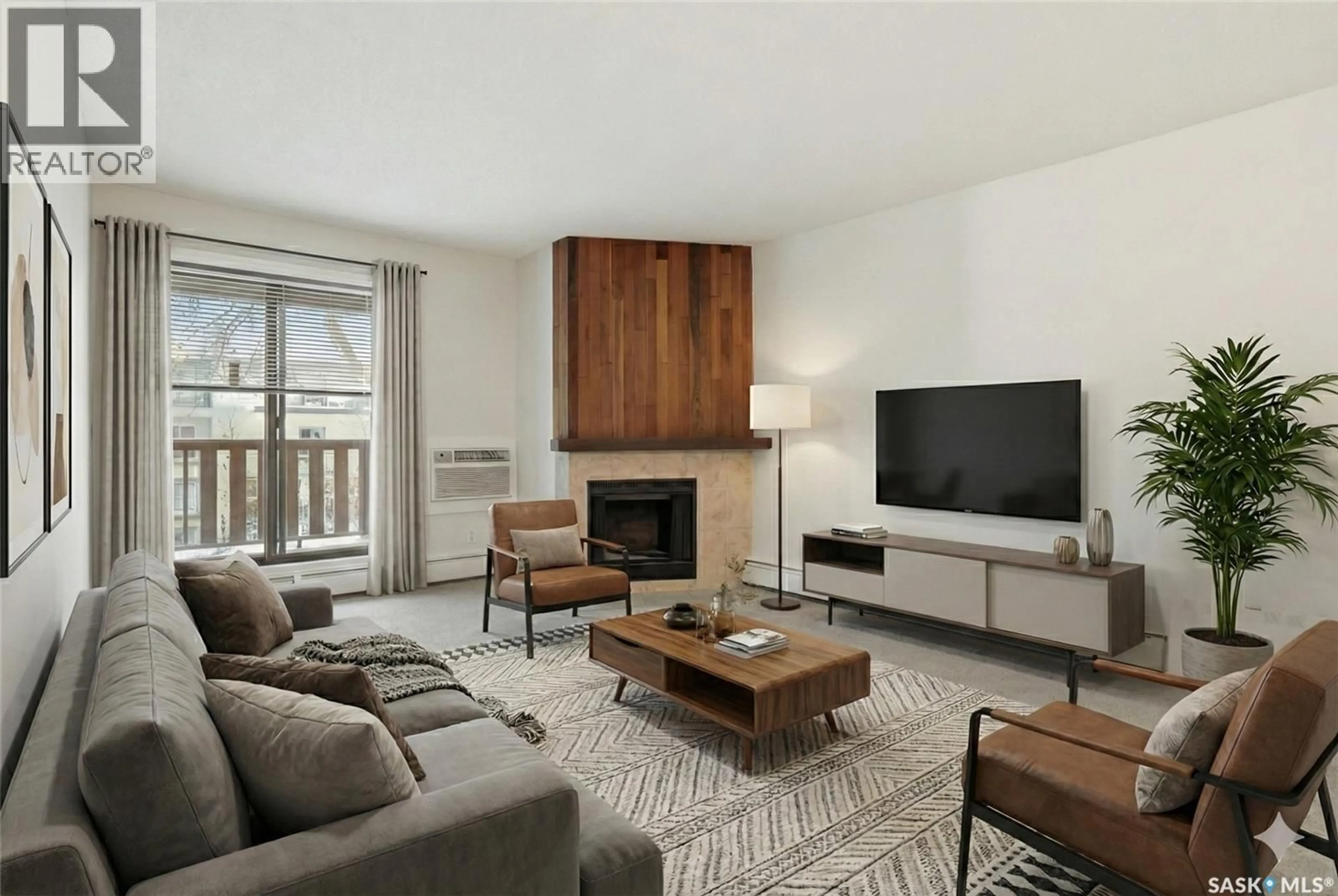 Living room with furniture, unknown for 204E - 1121 MCKERCHER DRIVE, Saskatoon Saskatchewan S7H5B8