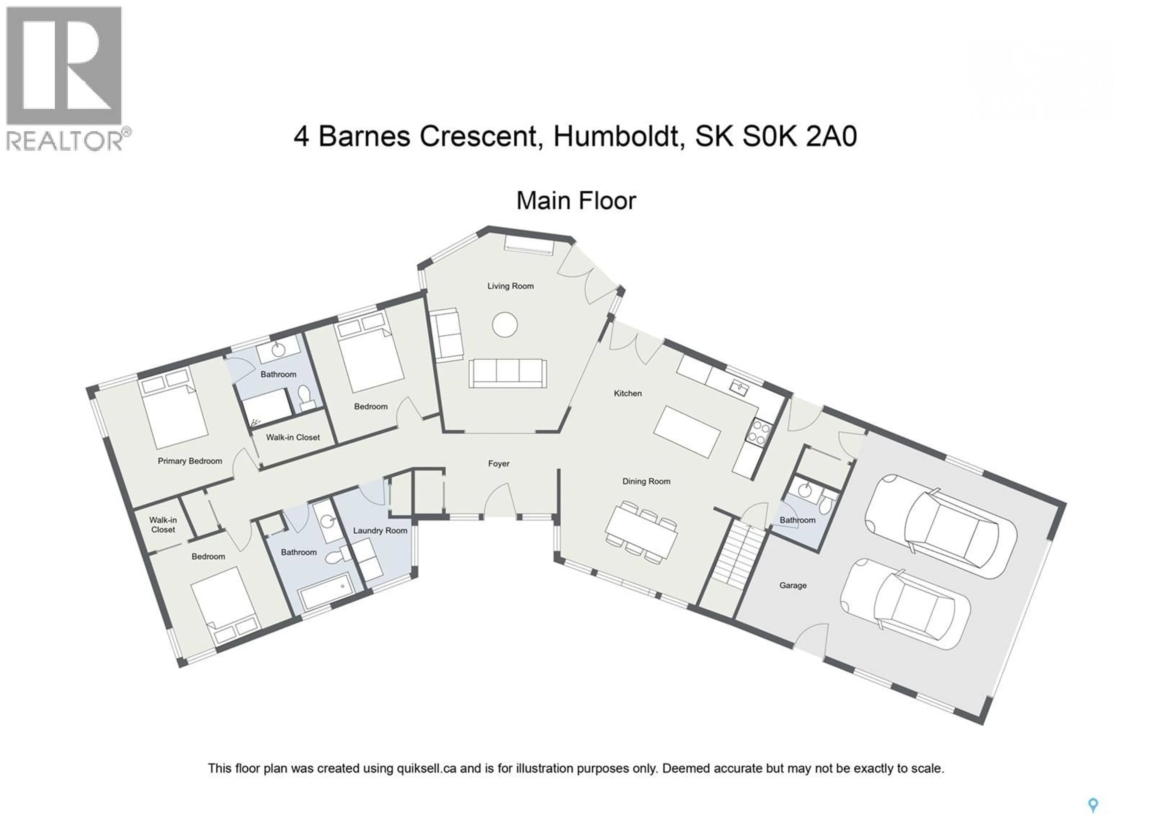 Floor plan for 4 BARNES CRESCENT, Humboldt Saskatchewan S0K2A0
