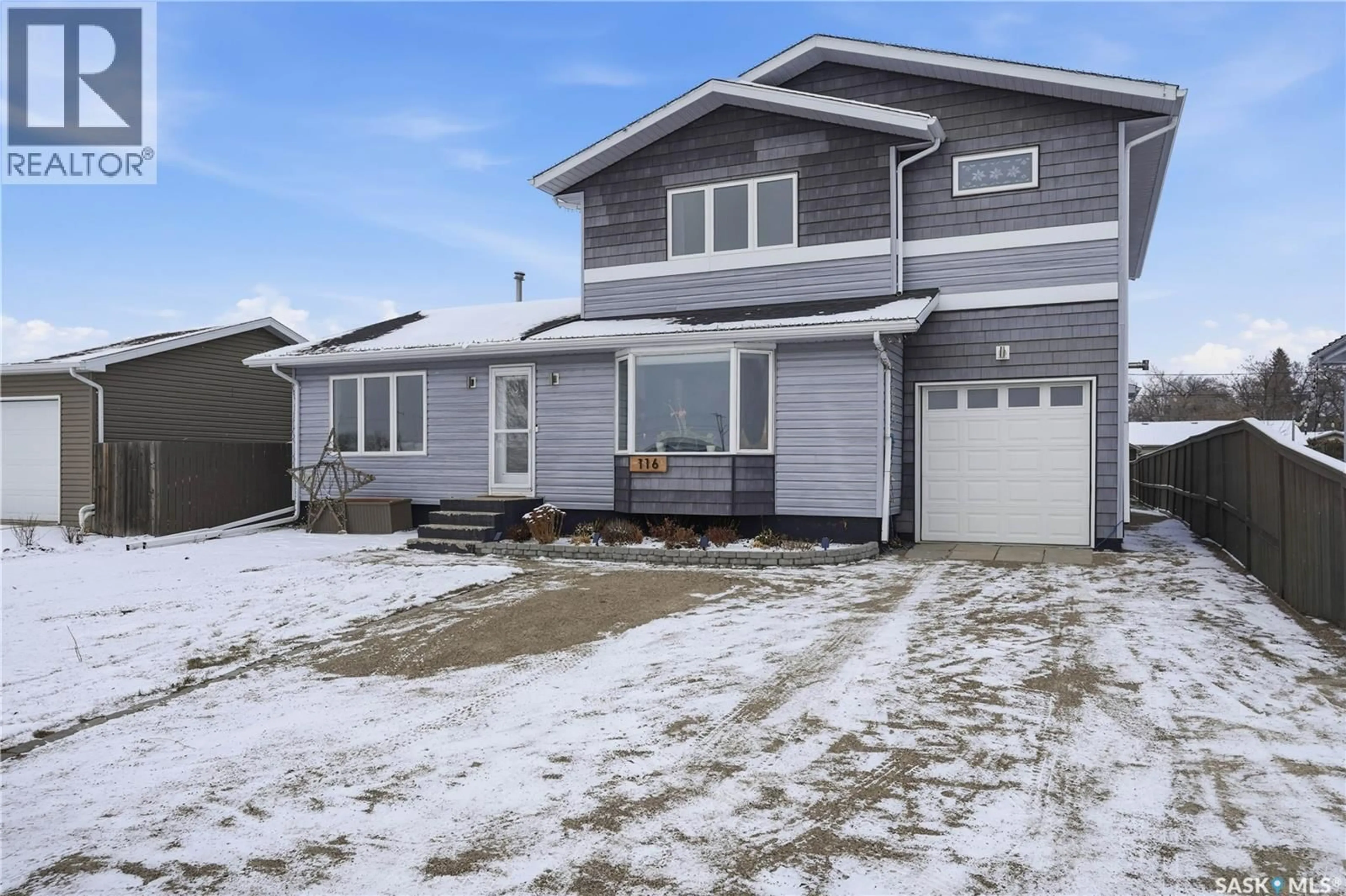 Home with vinyl exterior material, street for 116 NORTH FRONT STREET, Pense Saskatchewan S0G3W0