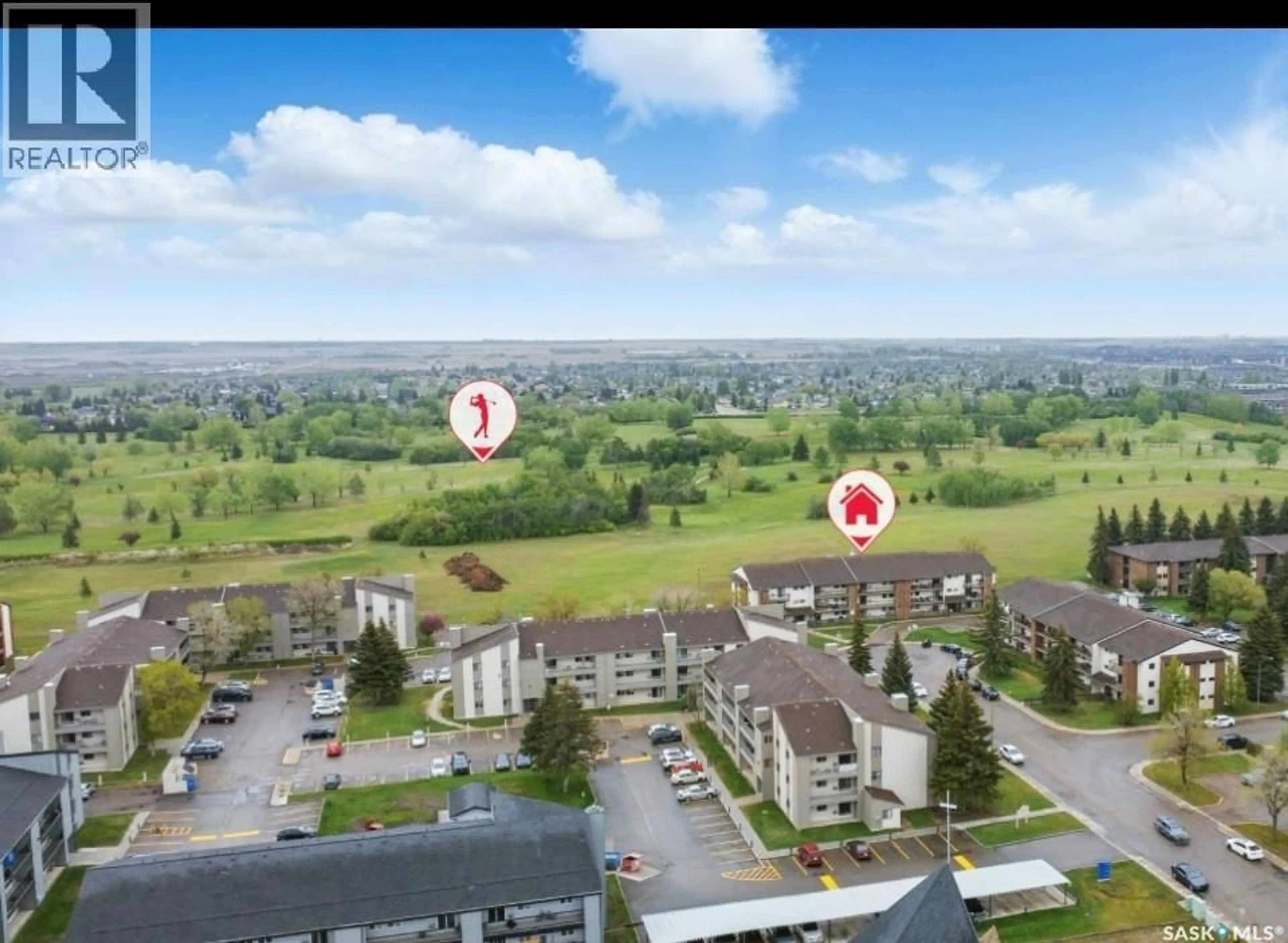 A pic from outside/outdoor area/front of a property/back of a property/a pic from drone, city buildings view from balcony for 210 211 TAIT PLACE, Saskatoon Saskatchewan S7H5L5