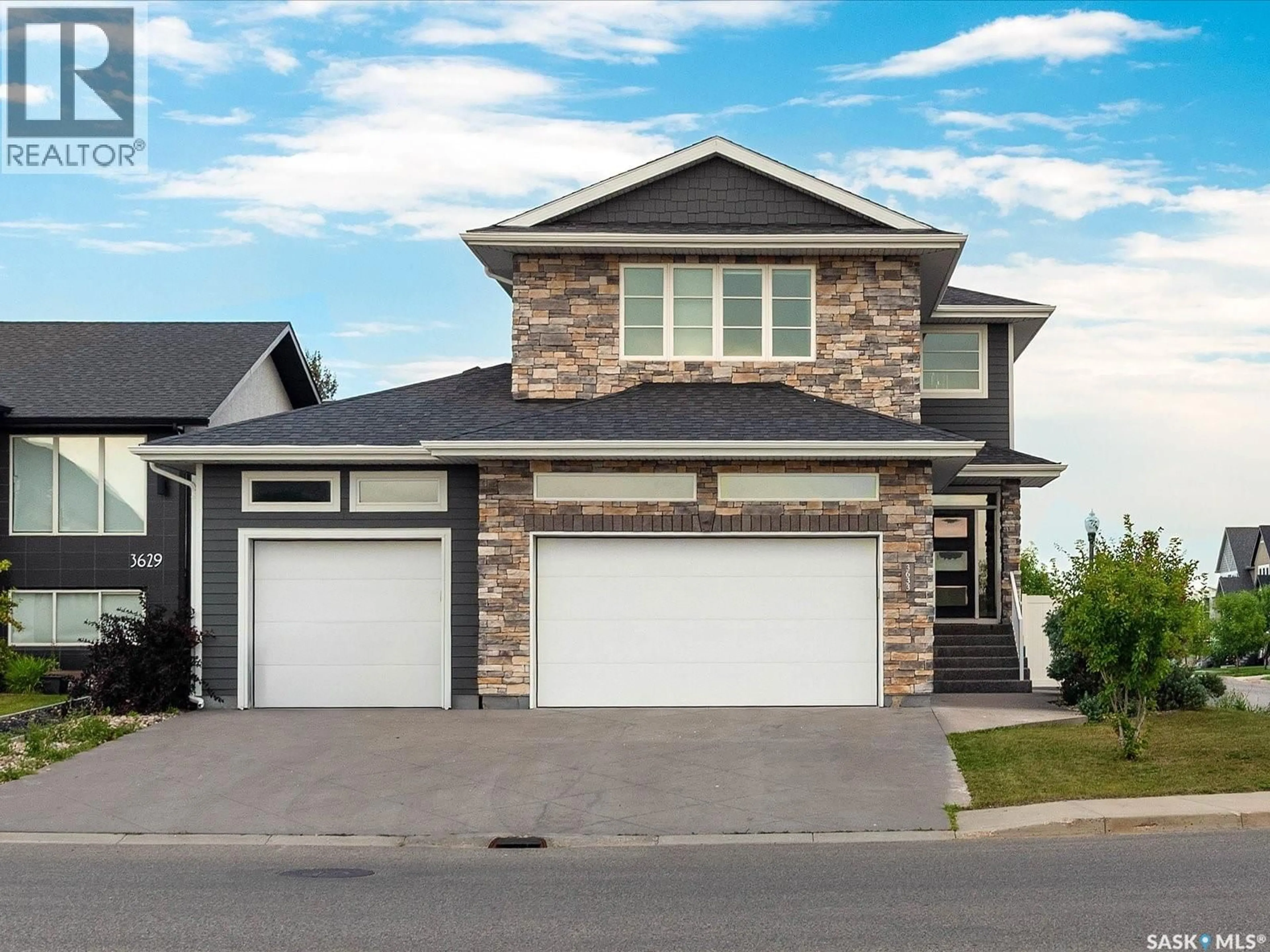 Home with vinyl exterior material, street for 3633 GREEN WATER DRIVE, Regina Saskatchewan S4V1R3