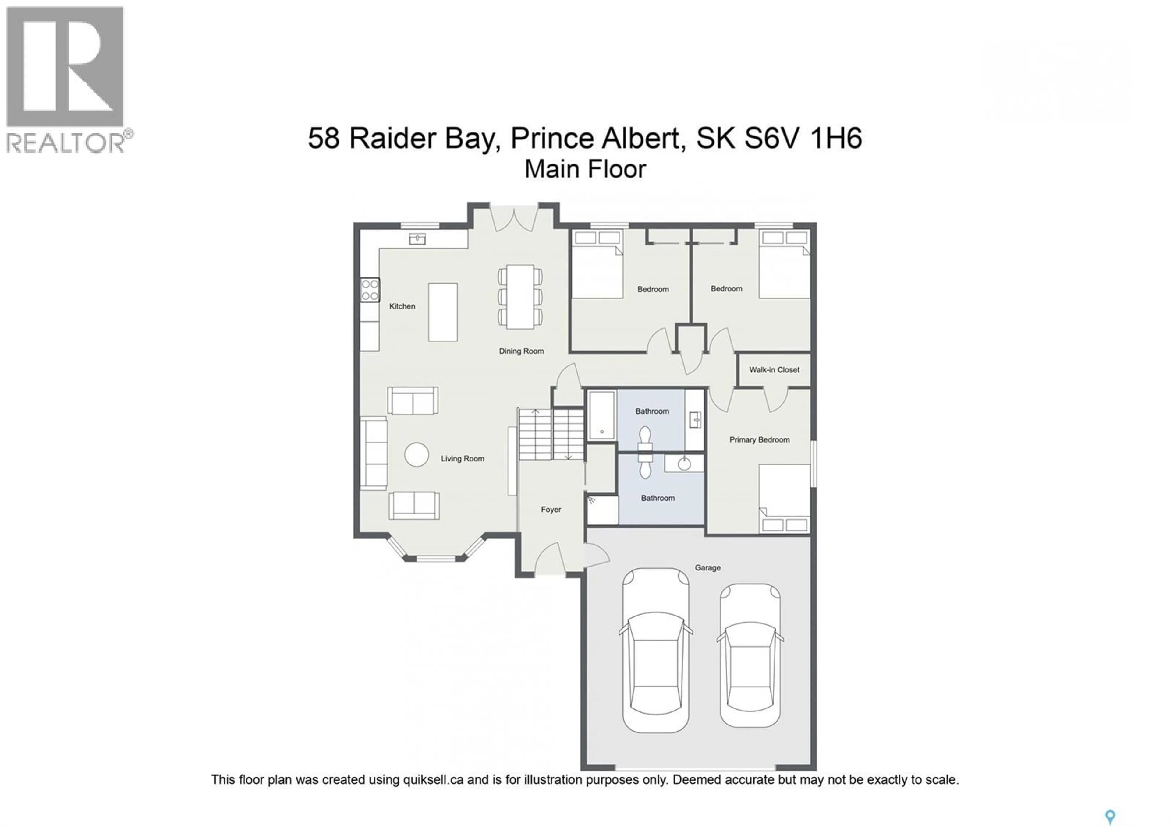 Floor plan for 58 RAIDER BAY, Prince Albert Saskatchewan S6V1H6