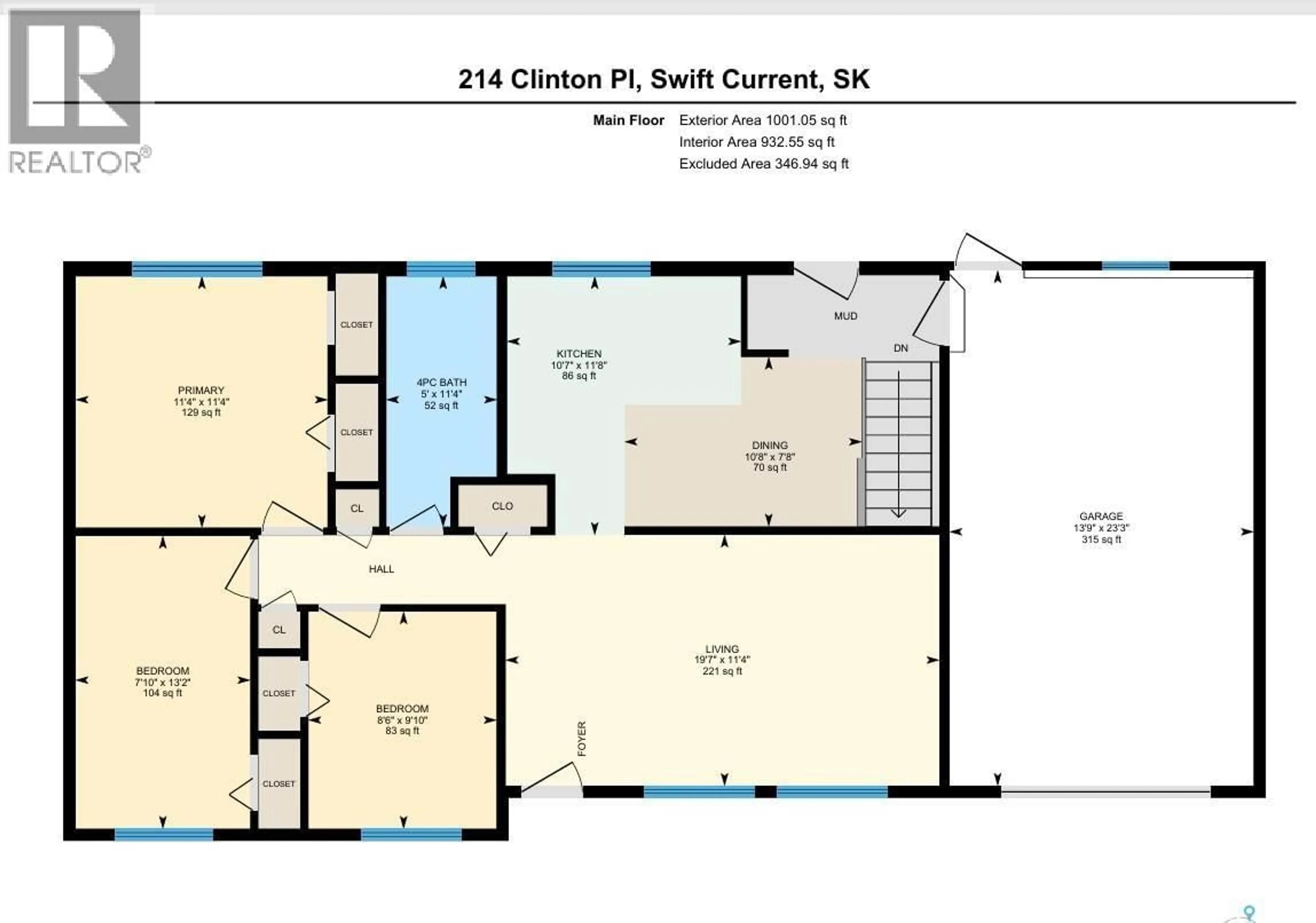 Floor plan for 214 CLINTON PLACE, Swift Current Saskatchewan S9H4K2