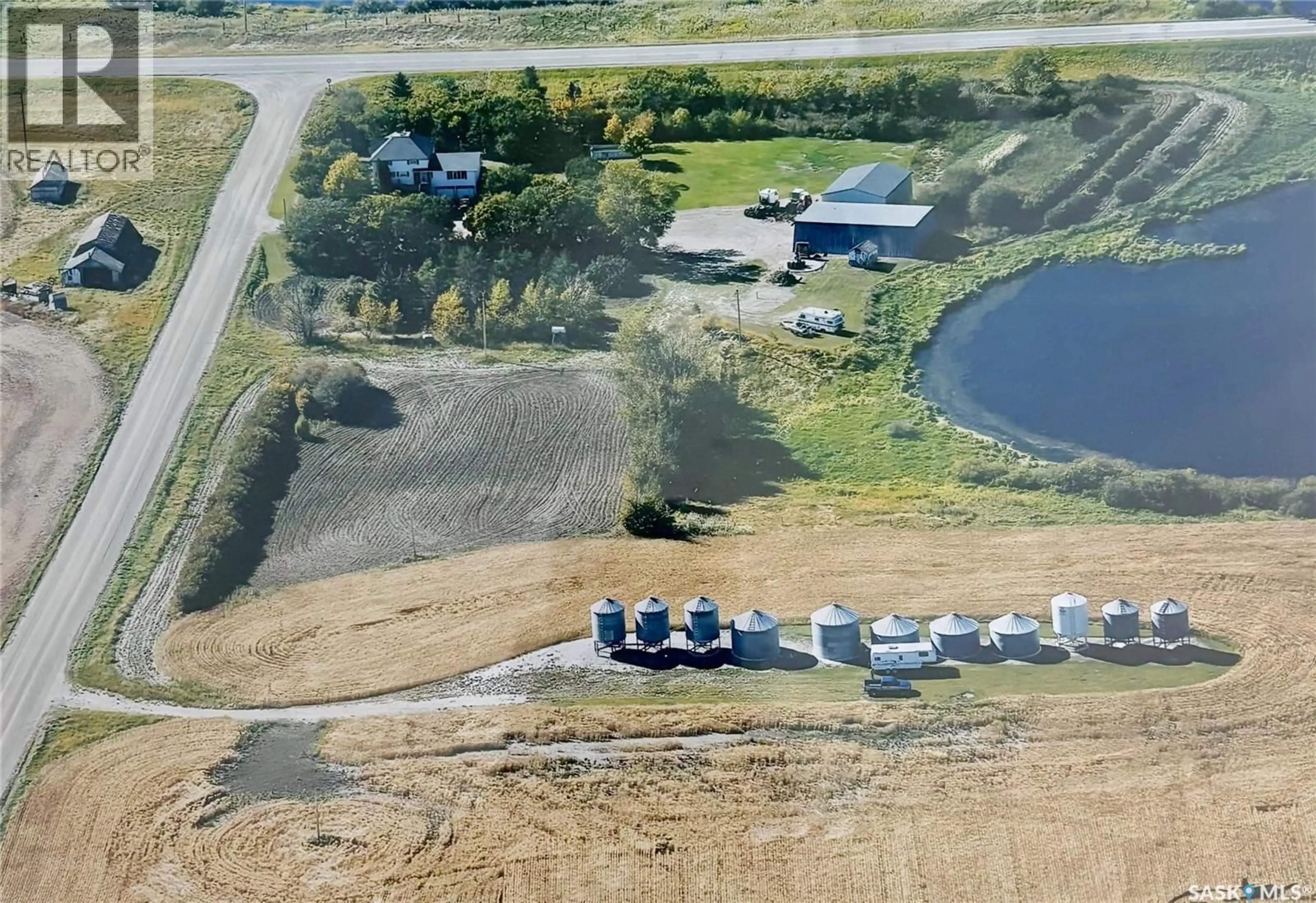 A pic from outside/outdoor area/front of a property/back of a property/a pic from drone, water/lake/river/ocean view for Stewart Valley - KLASSEN ACREAGE, Saskatchewan Landing Rm No.167 Saskatchewan S0N0E9