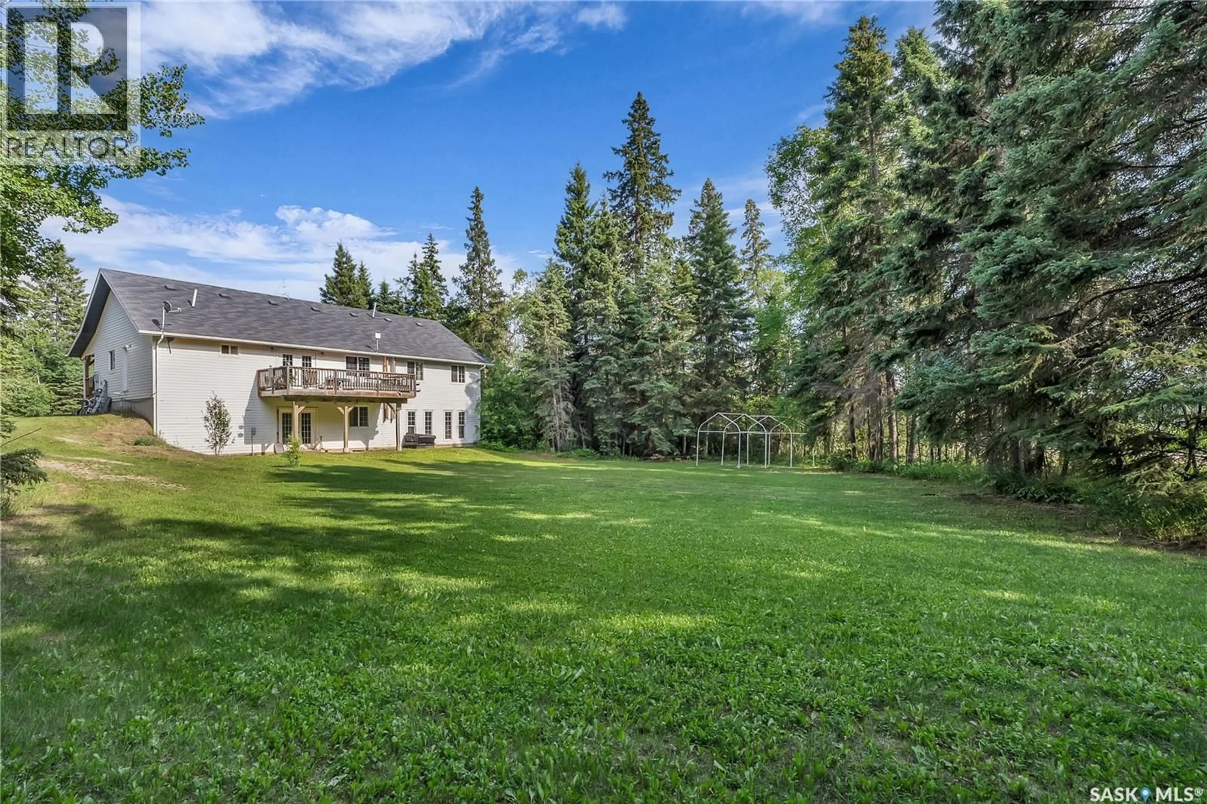 Patio, forest/trees view for GUSTAFSON ACREAGE, Paddockwood Rm No. 520 Saskatchewan S0J0N0