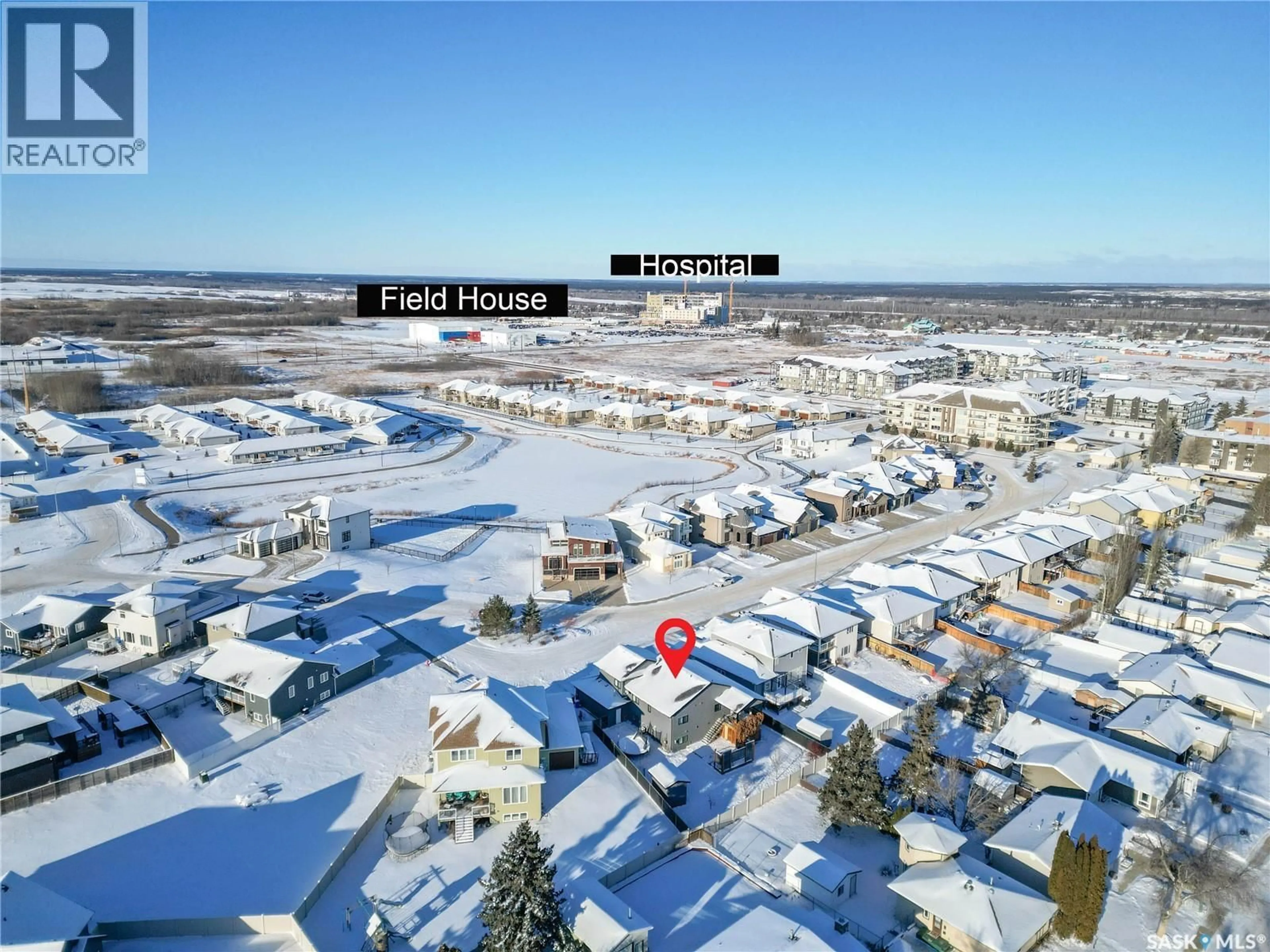 A pic from outside/outdoor area/front of a property/back of a property/a pic from drone, street for 3070 LAKEVIEW DRIVE, Prince Albert Saskatchewan S6V5E6